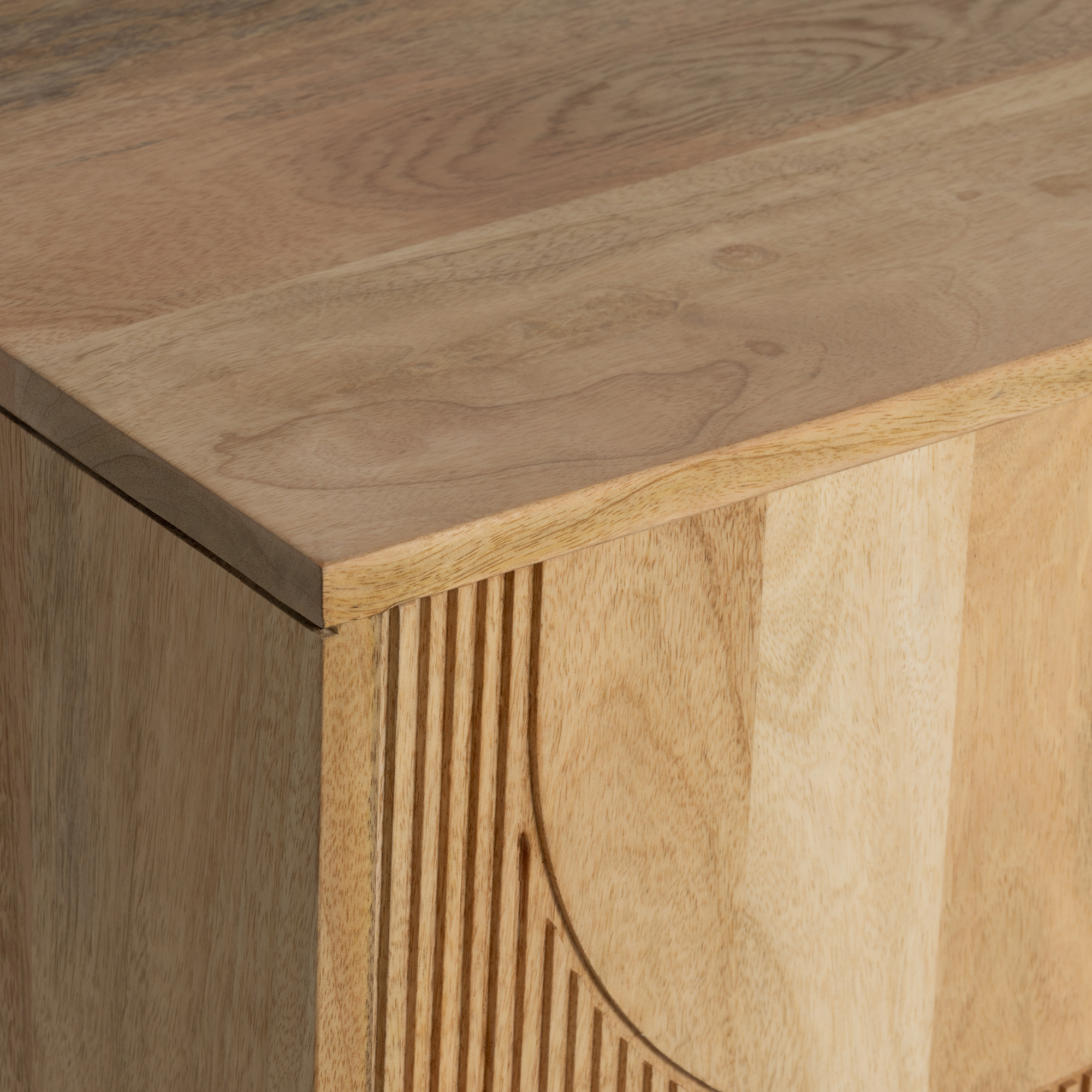 Zuberi Natural Mango Wood 3 Drawer Chest of Drawers, Natural mango wood