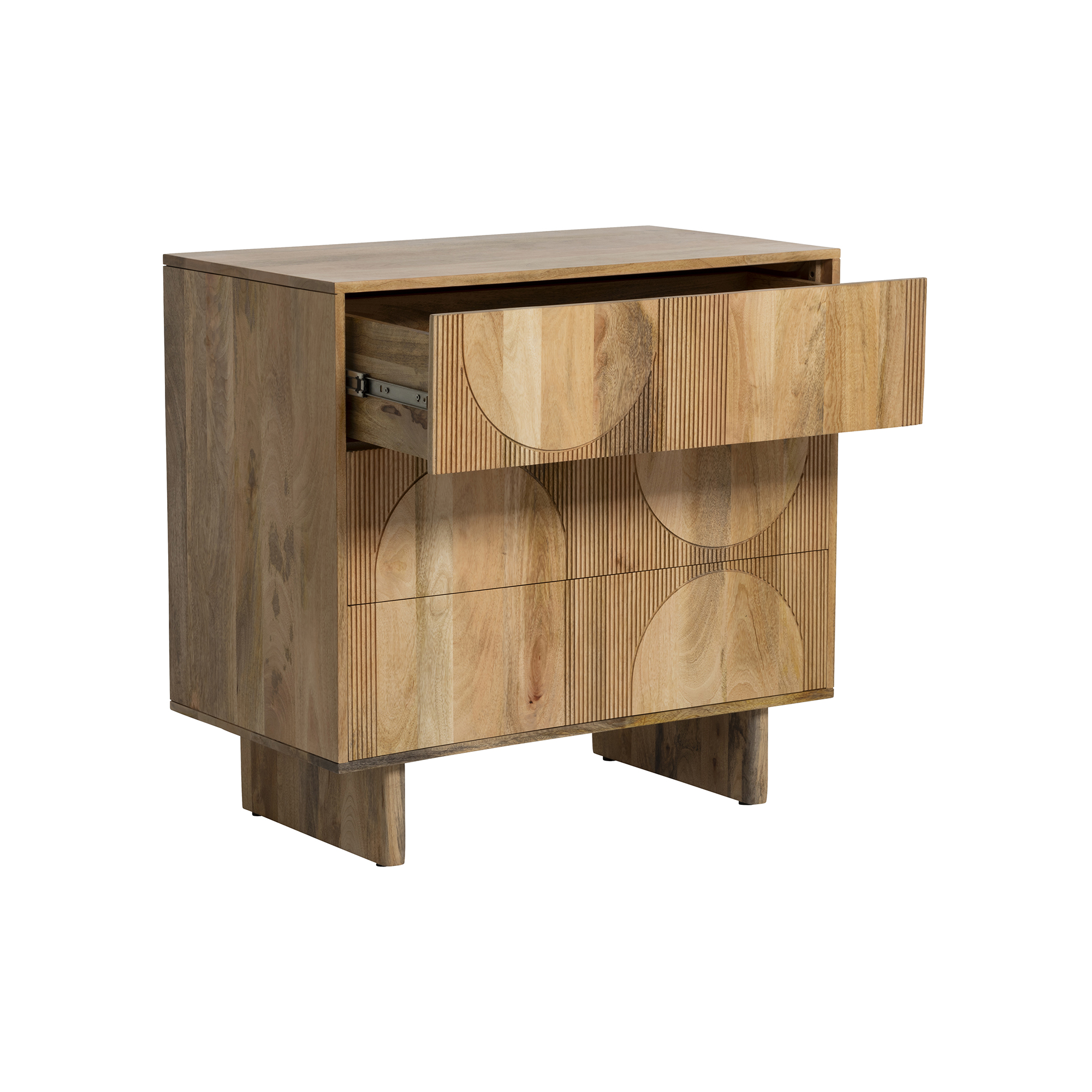 Zuberi Natural Mango Wood 3 Drawer Chest of Drawers, Natural mango wood