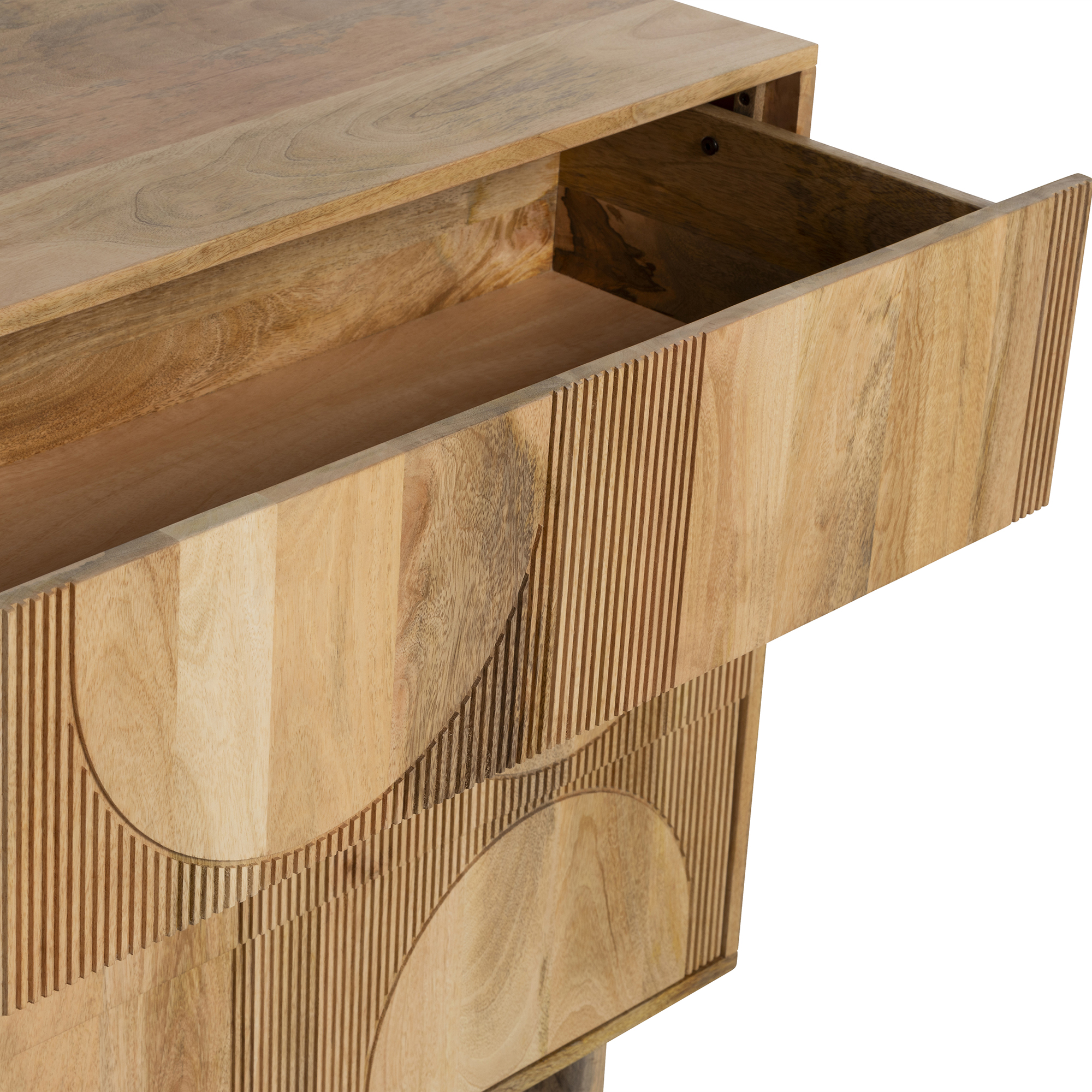 Zuberi Natural Mango Wood 3 Drawer Chest of Drawers, Natural mango wood