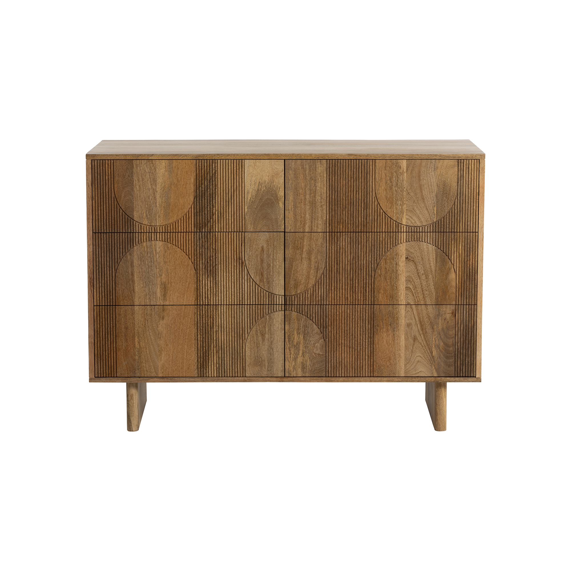 Zuberi Natural Mango Wood 6 Drawer Chest of Drawers, Natural mango wood