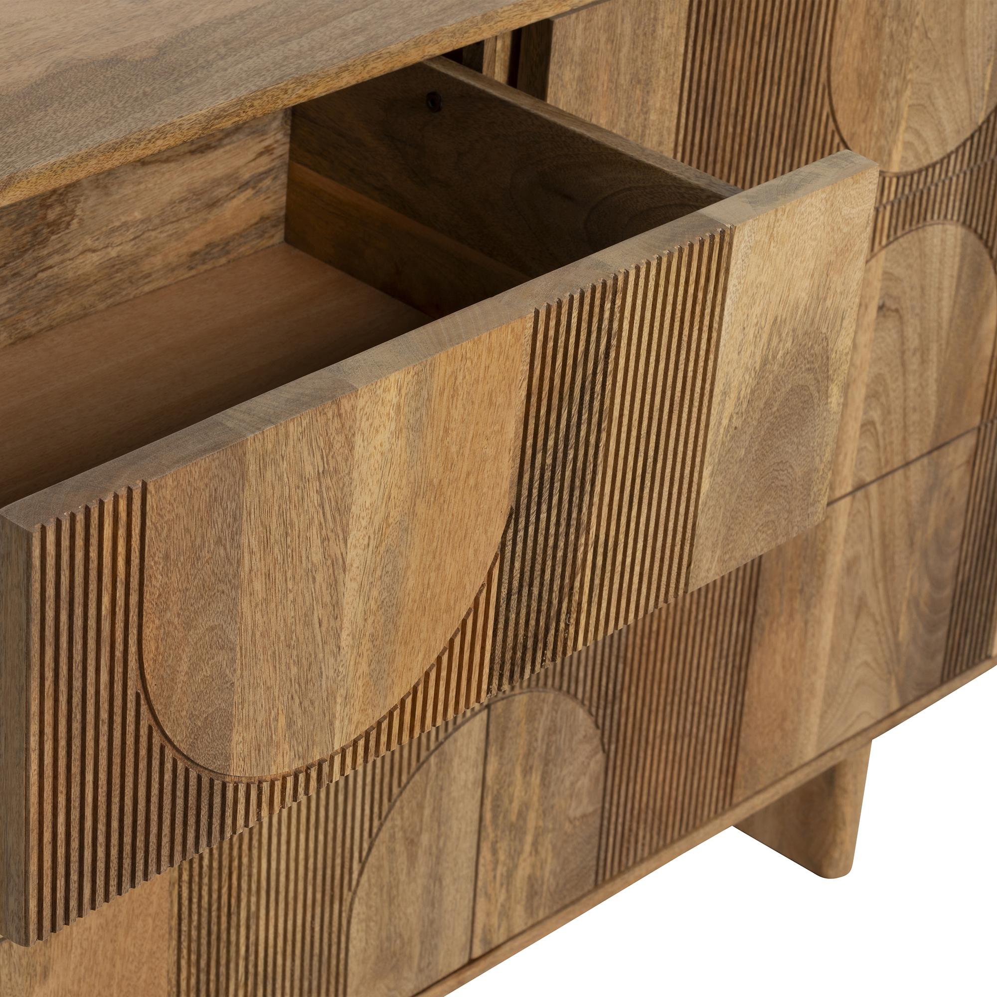 Zuberi Natural Mango Wood 6 Drawer Chest of Drawers, Natural mango wood
