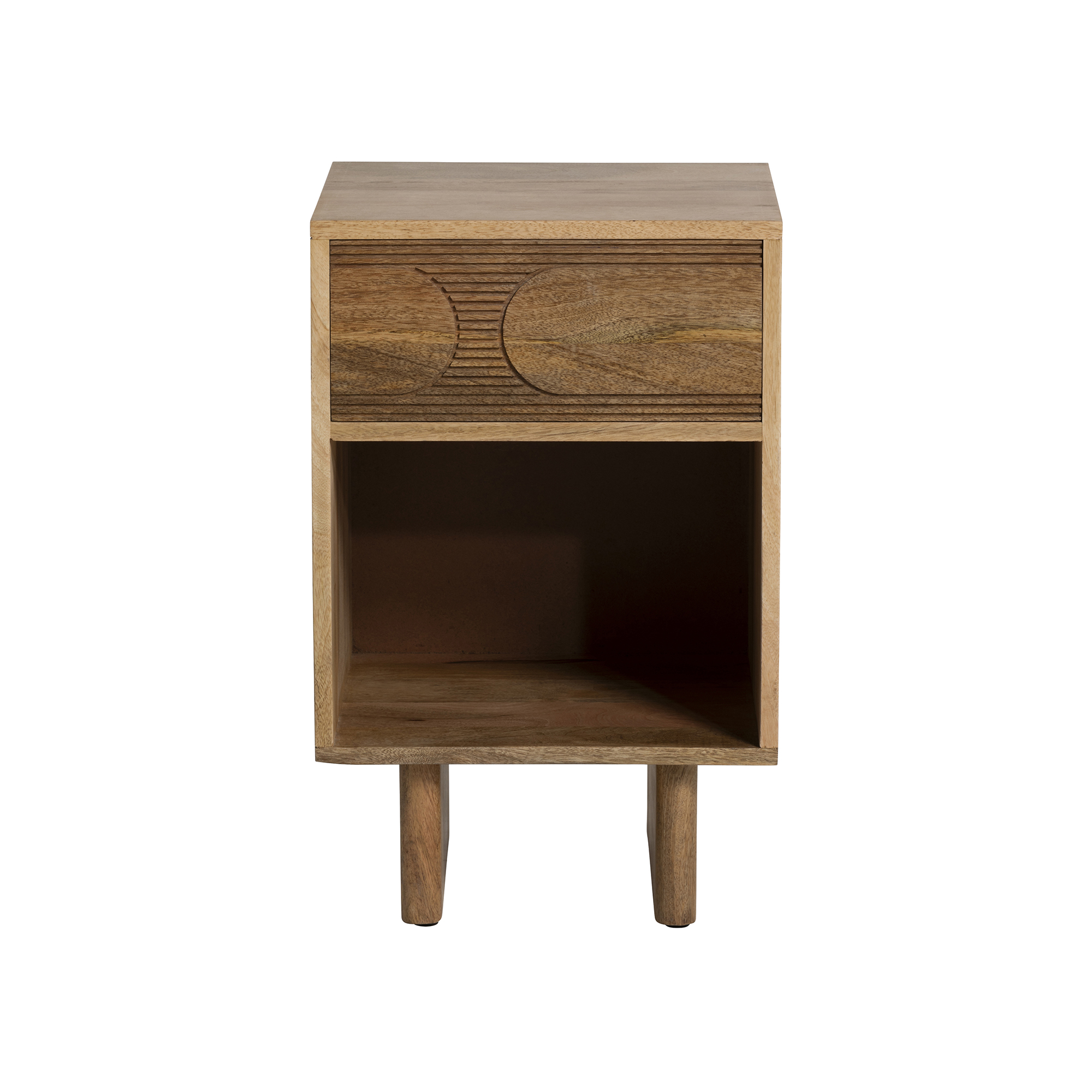 Zuberi Natural Mango Wood Bedside Table, Natural mango wood