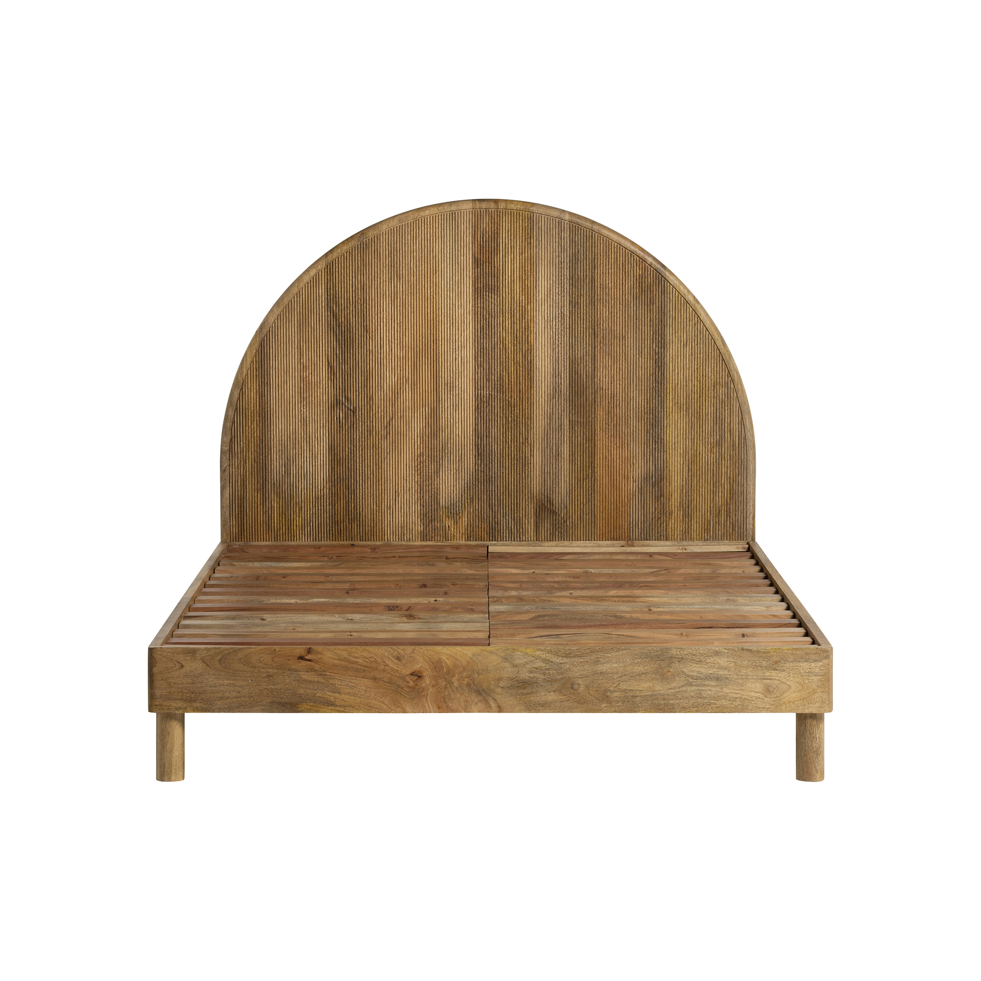 Zuberi Natural Mango Wood King Bed Frame, Natural mango wood