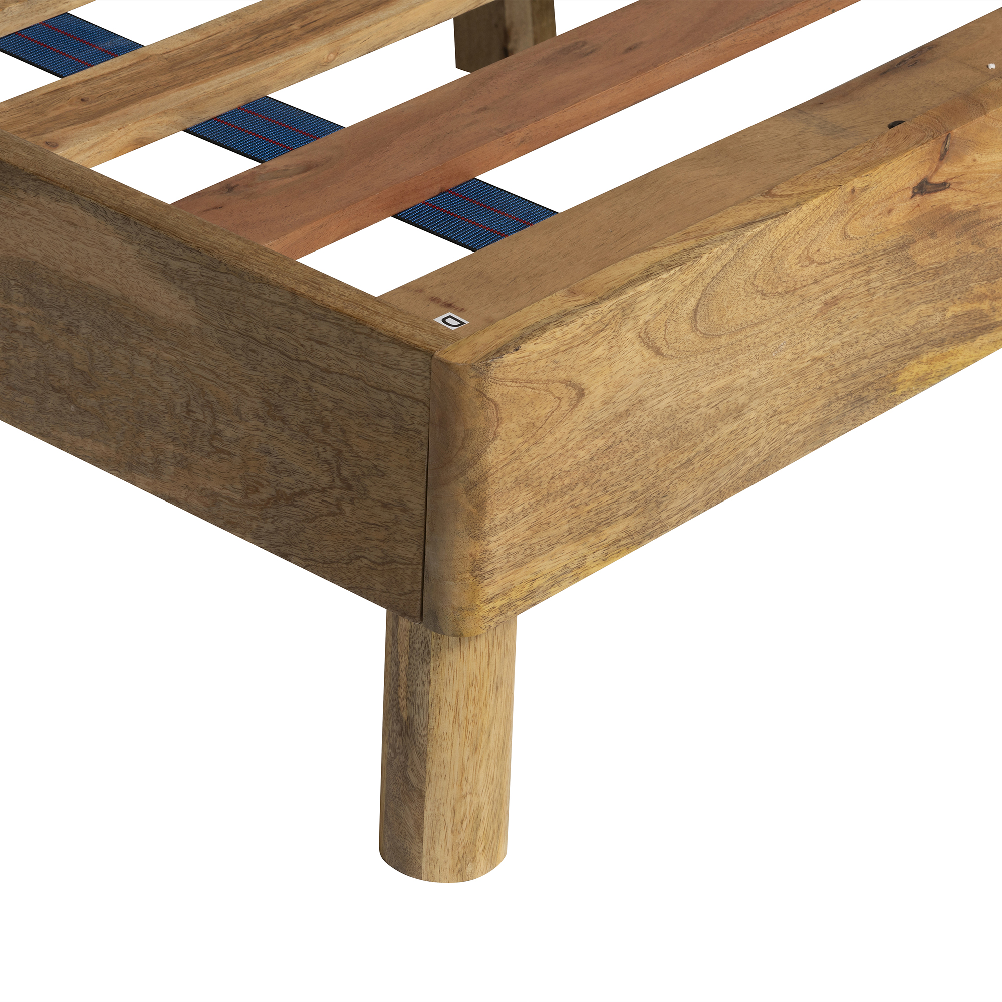 Zuberi Natural Mango Wood King Bed Frame, Natural mango wood