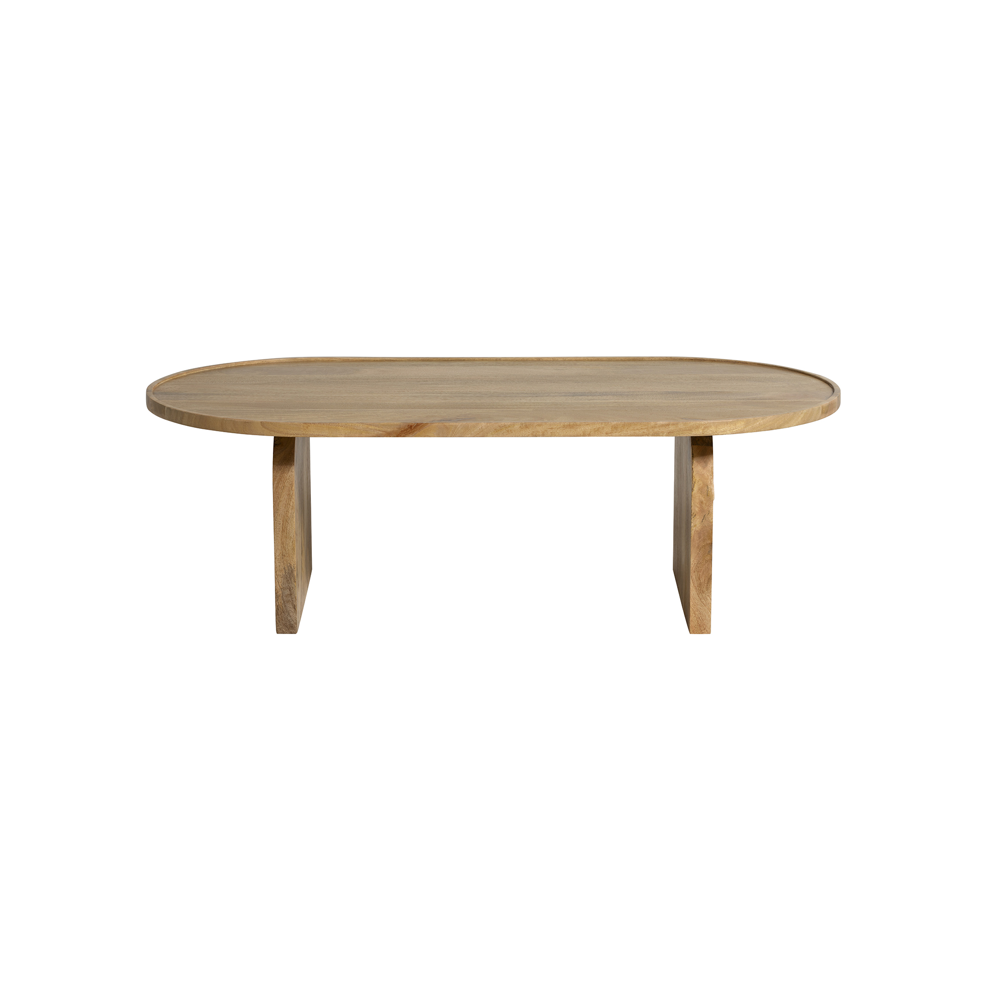 Zuberi Natural Mango Wood Curved Coffee Table, Natural Mango Wood