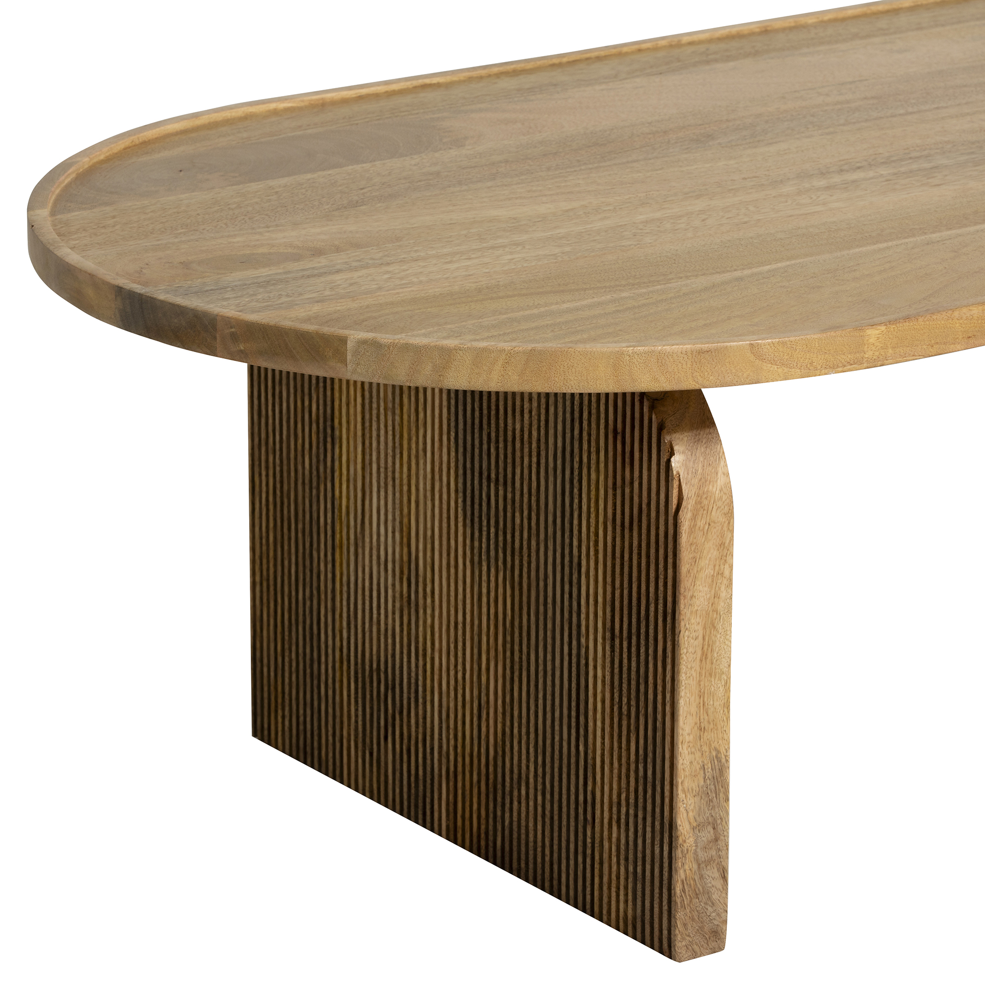 Zuberi Natural Mango Wood Curved Coffee Table, Natural Mango Wood