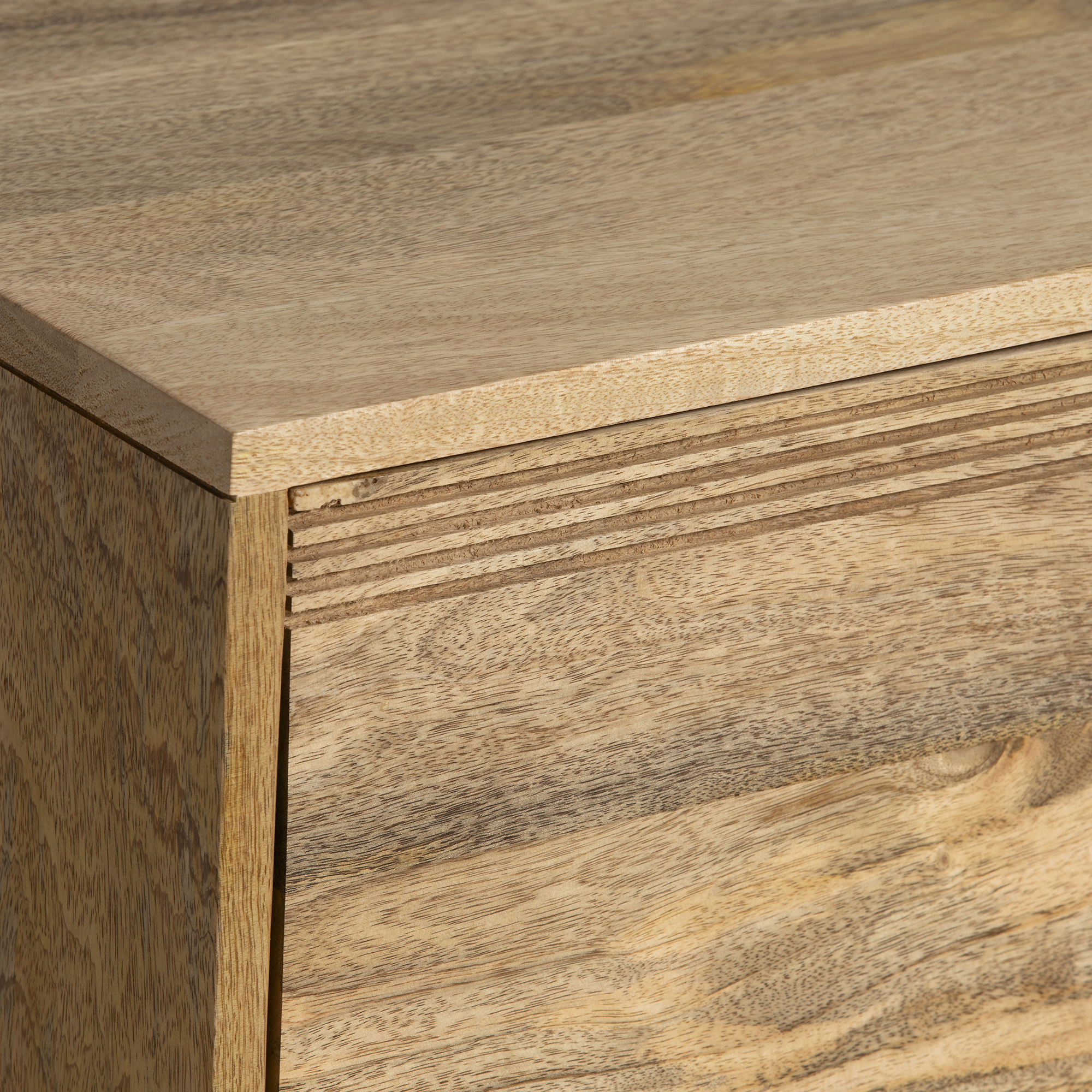 Zuberi Natural Mango Wood Patterned TV Unit, 175cm, Natural Mango Wood