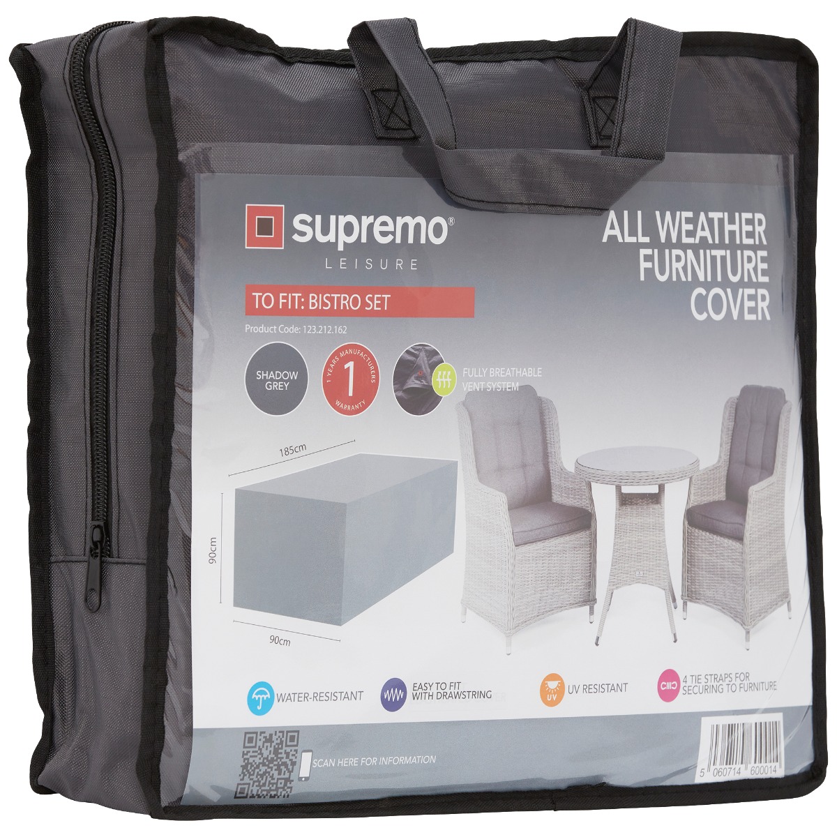 Covers Garden Cover For Ronda Bistro Set, Grey