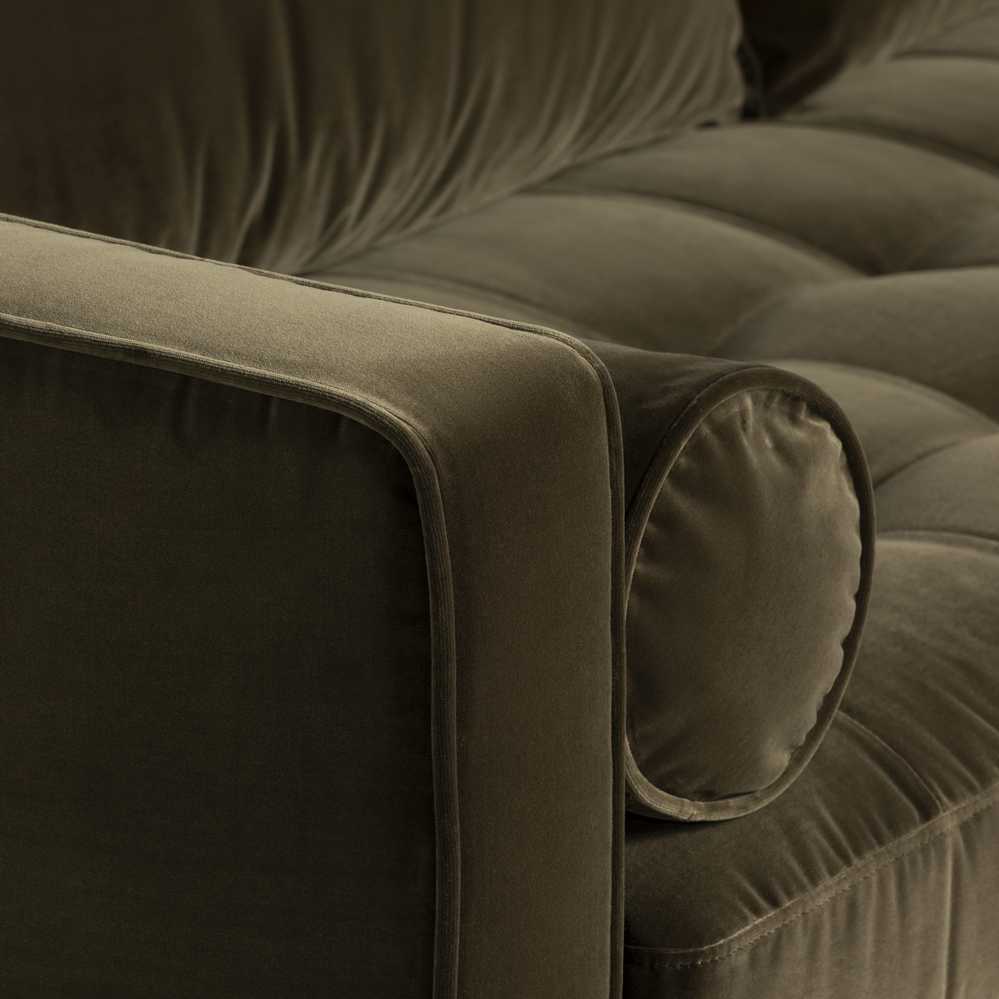 Hemingway 3 Seater Sofa - Cotton Velvet Cypress