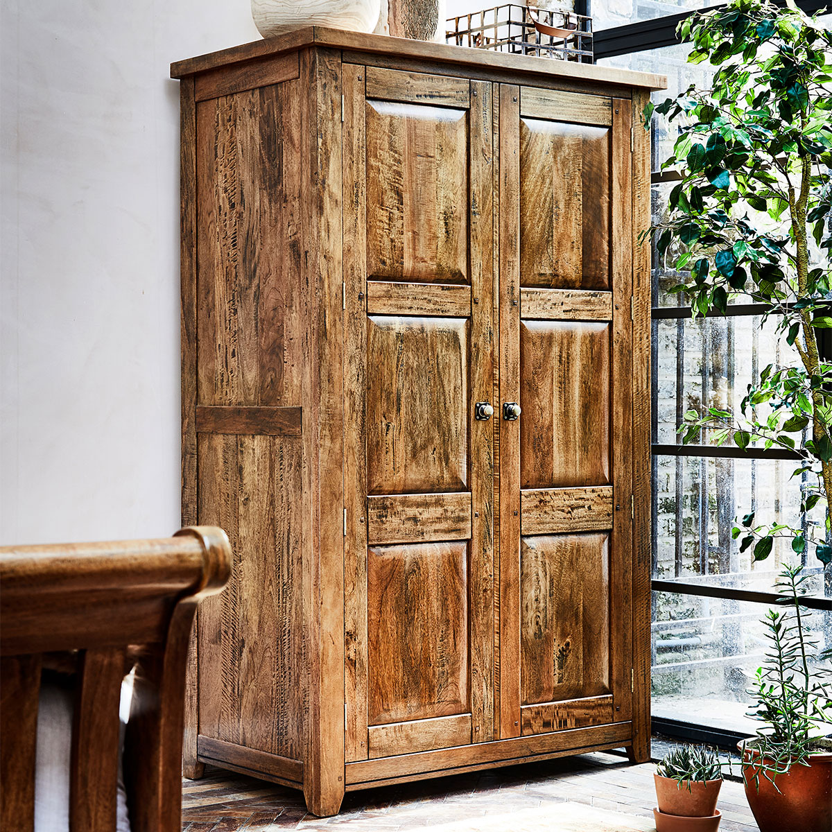 New Frontier 2 Door Wardrobe - Mango Finish