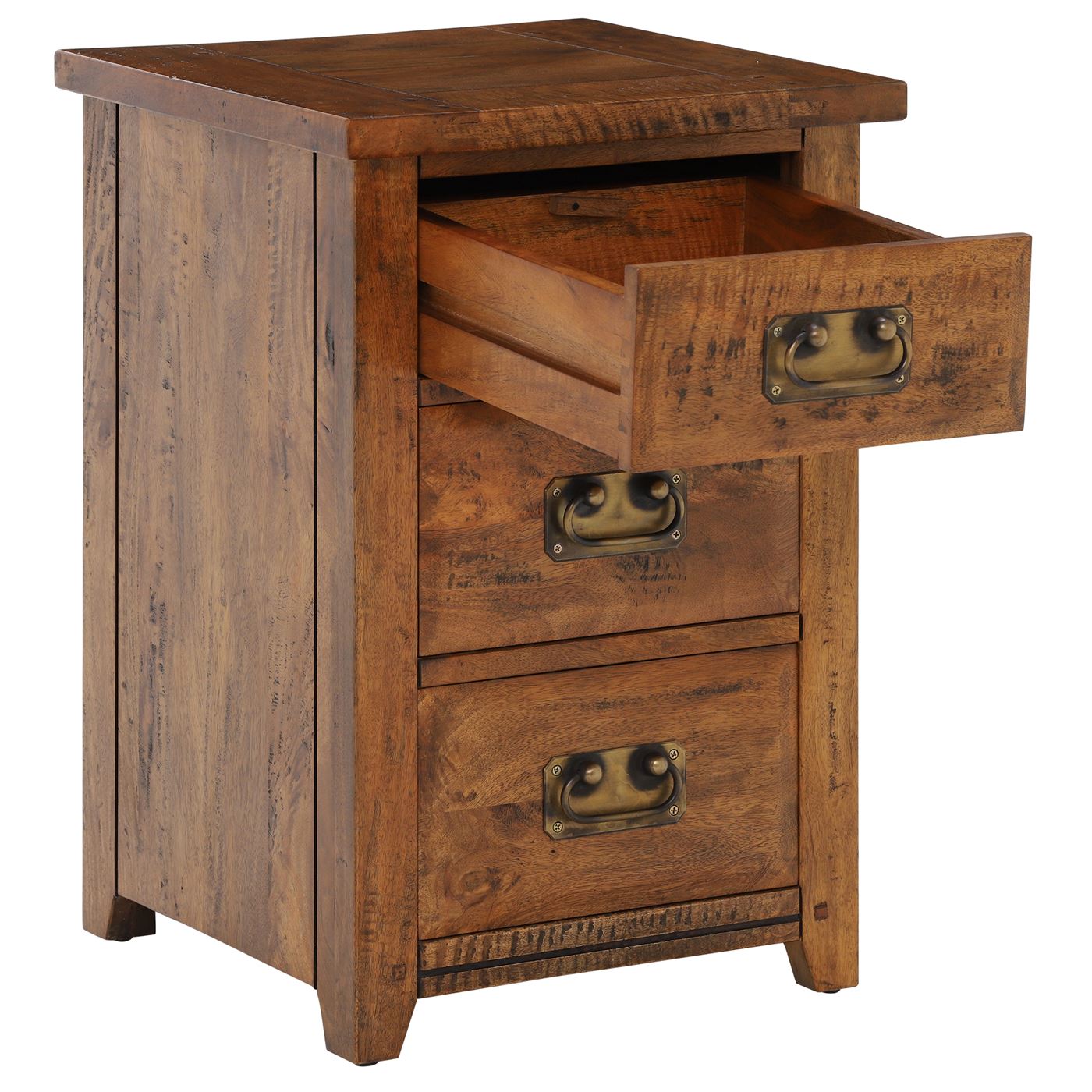 New Frontier 3 Drawer Bedside - Mango Finish