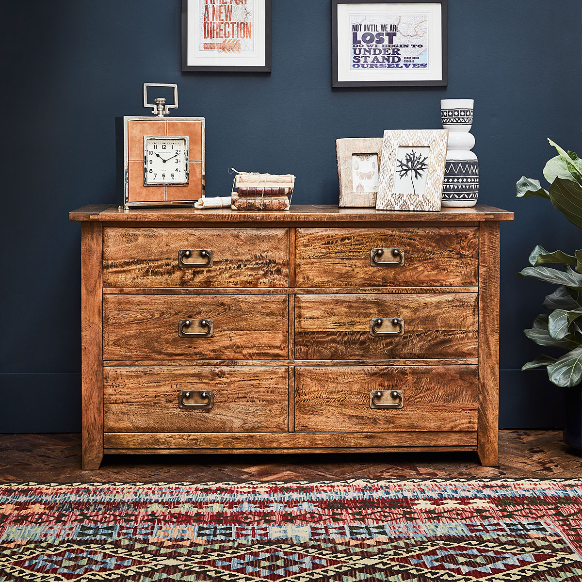 New Frontier 6 Drawer Chest - Mango Finish