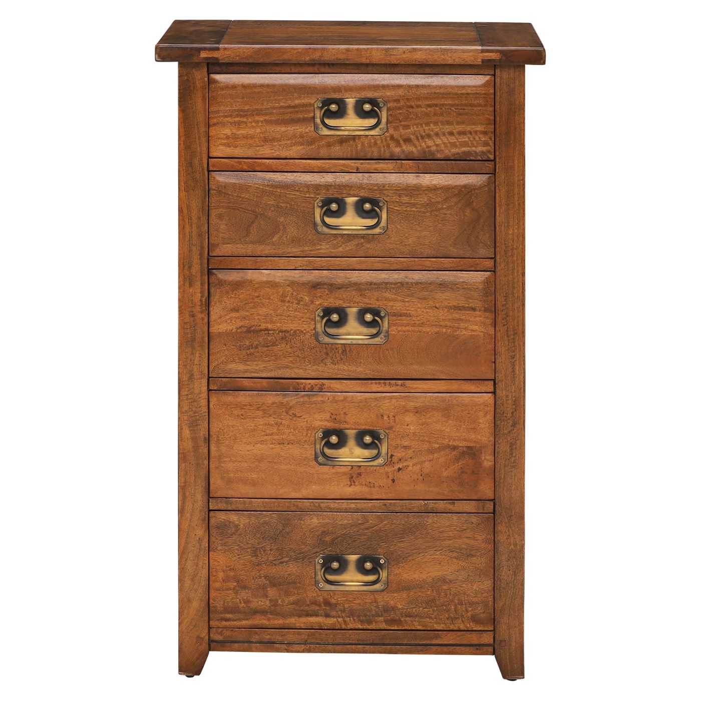 New Frontier Wood 5 Drawer Chest, Mango Finish