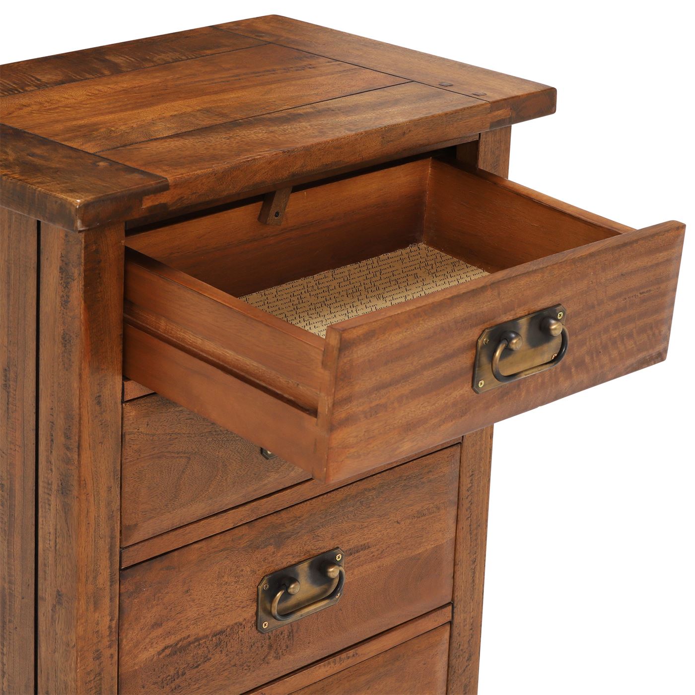 New Frontier Wood 5 Drawer Chest, Mango Finish