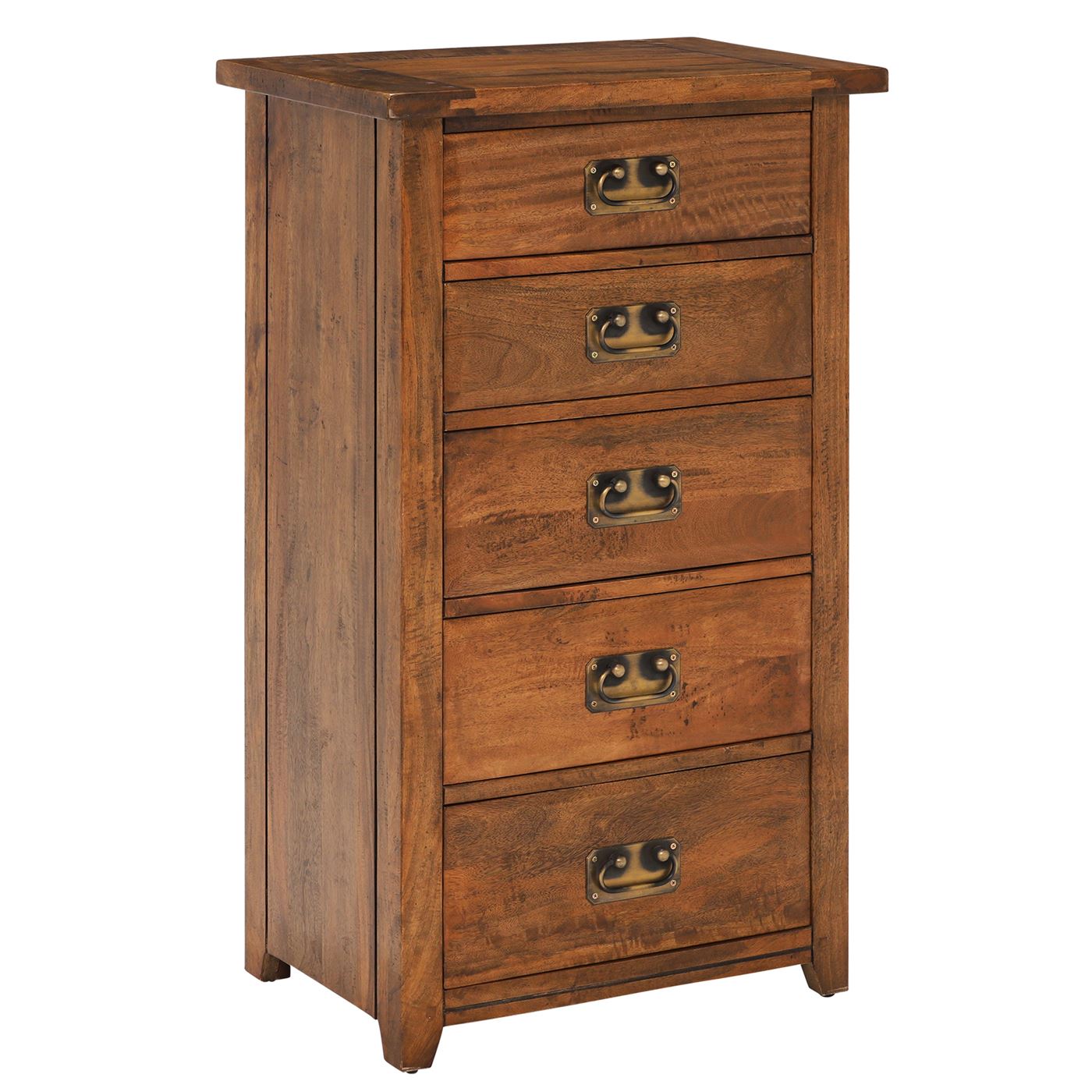 New Frontier Wood 5 Drawer Chest, Mango Finish