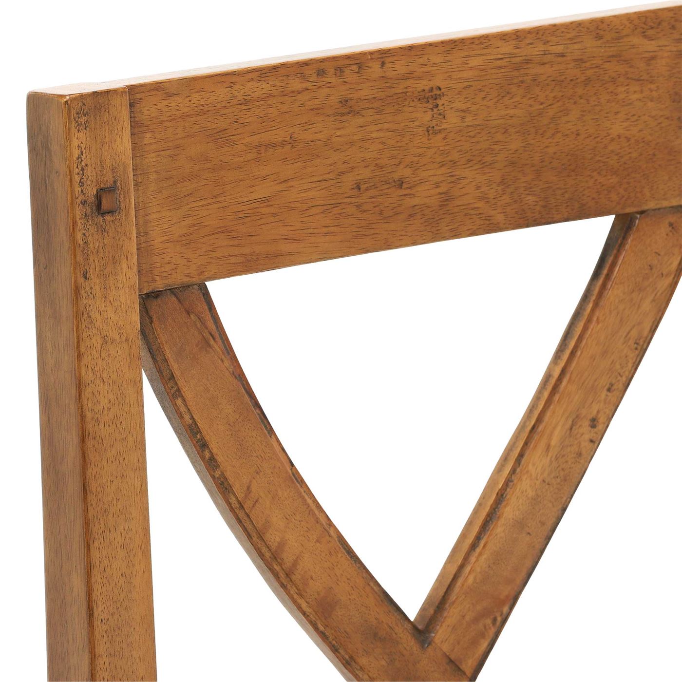 New Frontier Sustainable Brown Wood Dining Chair With Fabric Seat, Mango Finish