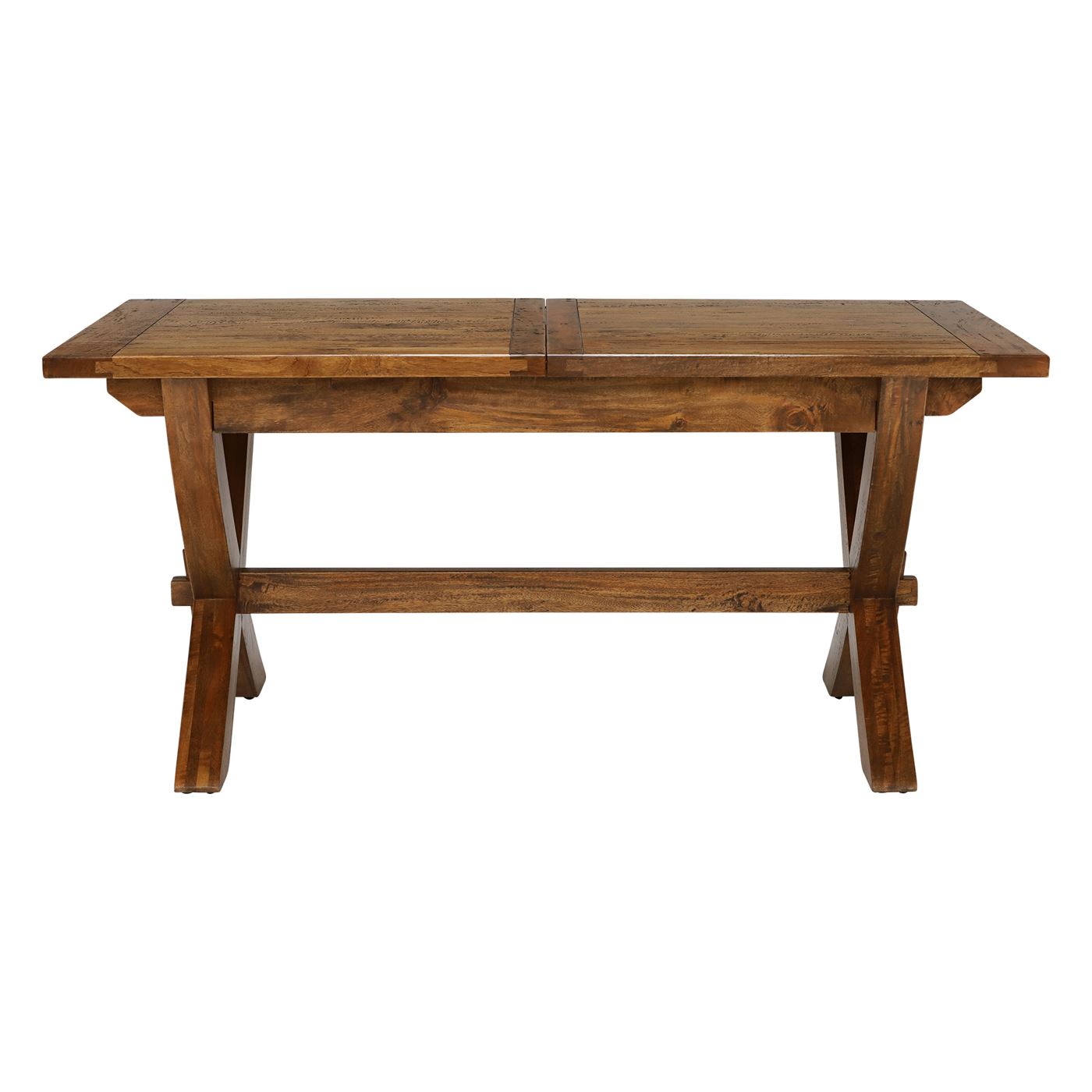 New Frontier 170-210cm Rustic Mango Wood Extending Dining Table, Seats 4-6, Mango Finish