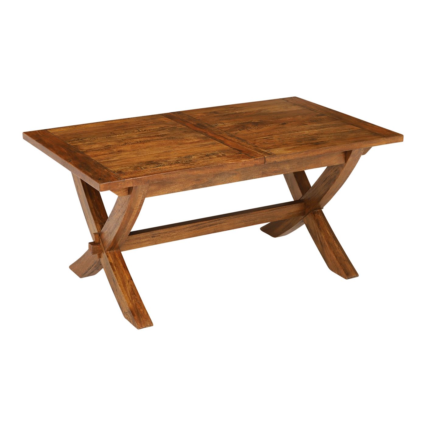 New Frontier 170-210cm Rustic Mango Wood Extending Dining Table, Seats 4-6, Mango Finish