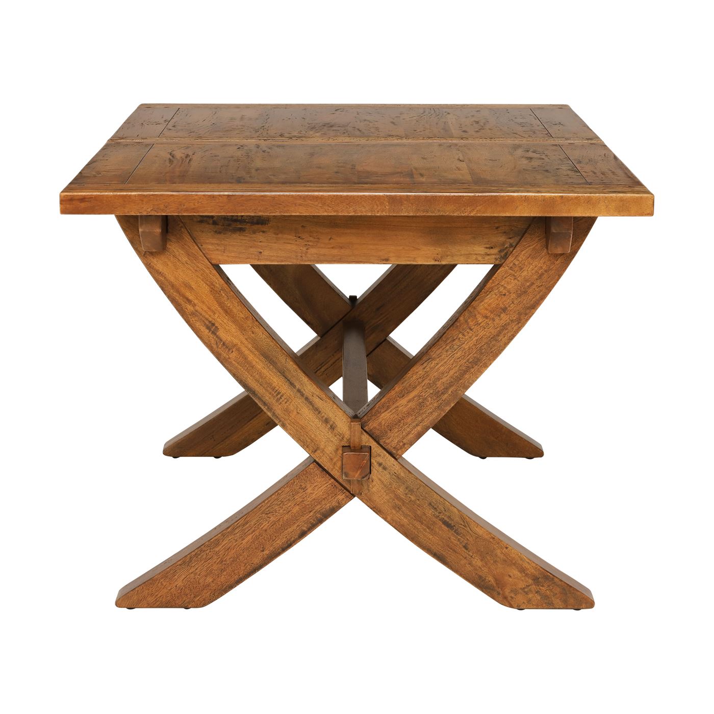 New Frontier 170-210cm Rustic Mango Wood Extending Dining Table, Seats 4-6, Mango Finish