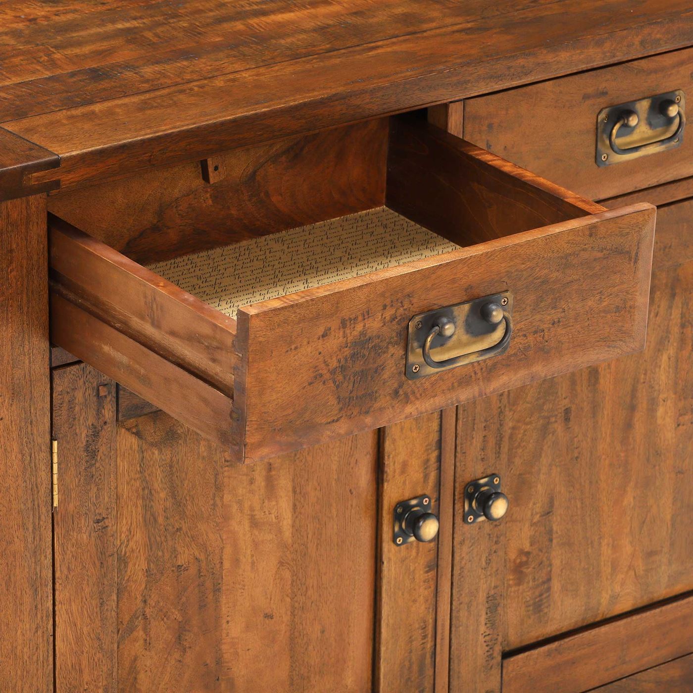 New Frontier Wood Narrow Sideboard, Mango Finish