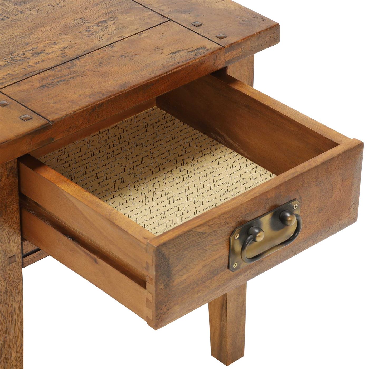 New Frontier Wood Lamp Table, Mango Finish