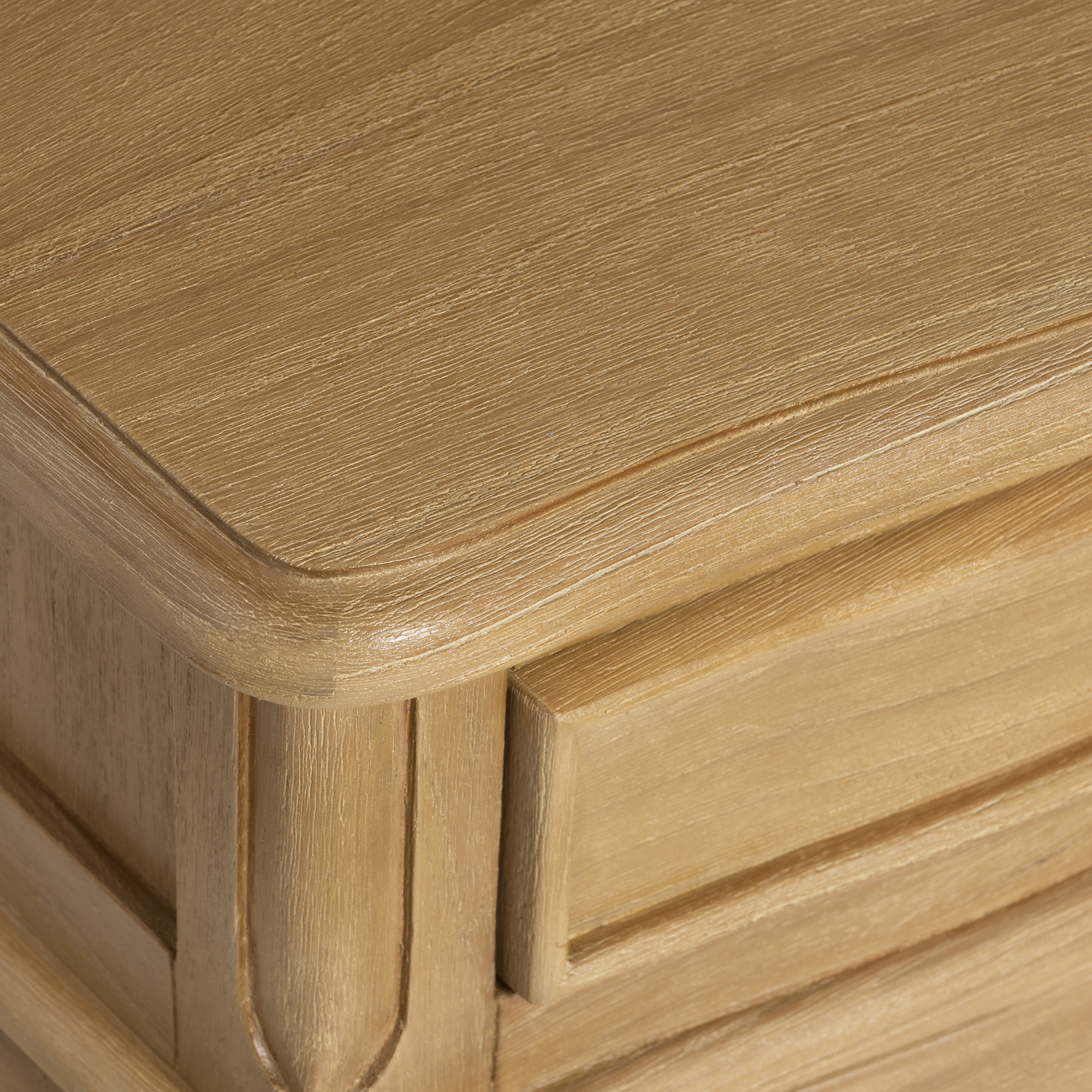 Cecile Light Wooden French Style 1 Drawer Bedside Table, Mindi Wood