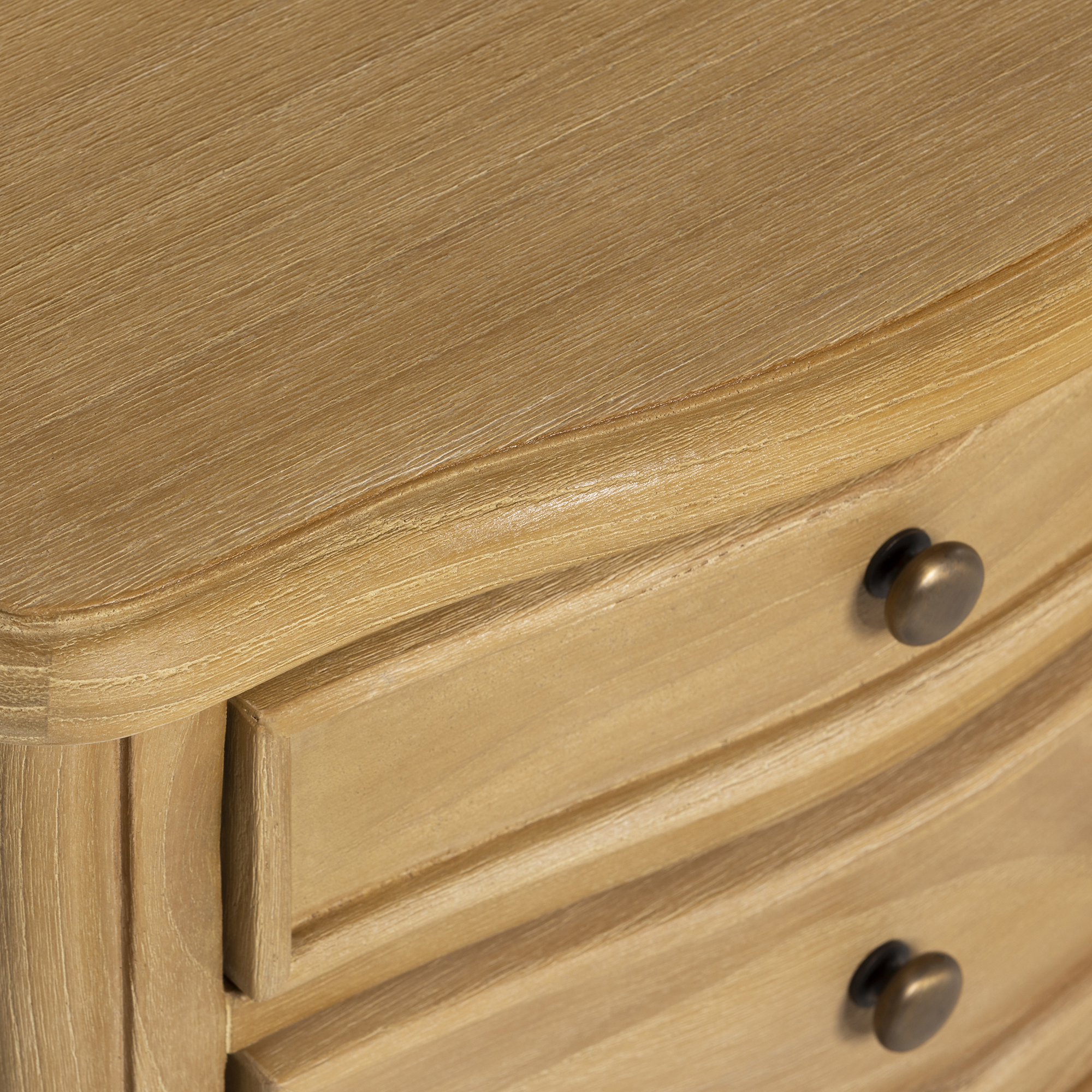 Cecile Light Wooden French Style 2 Drawer Bedside Table , Mindi Wood