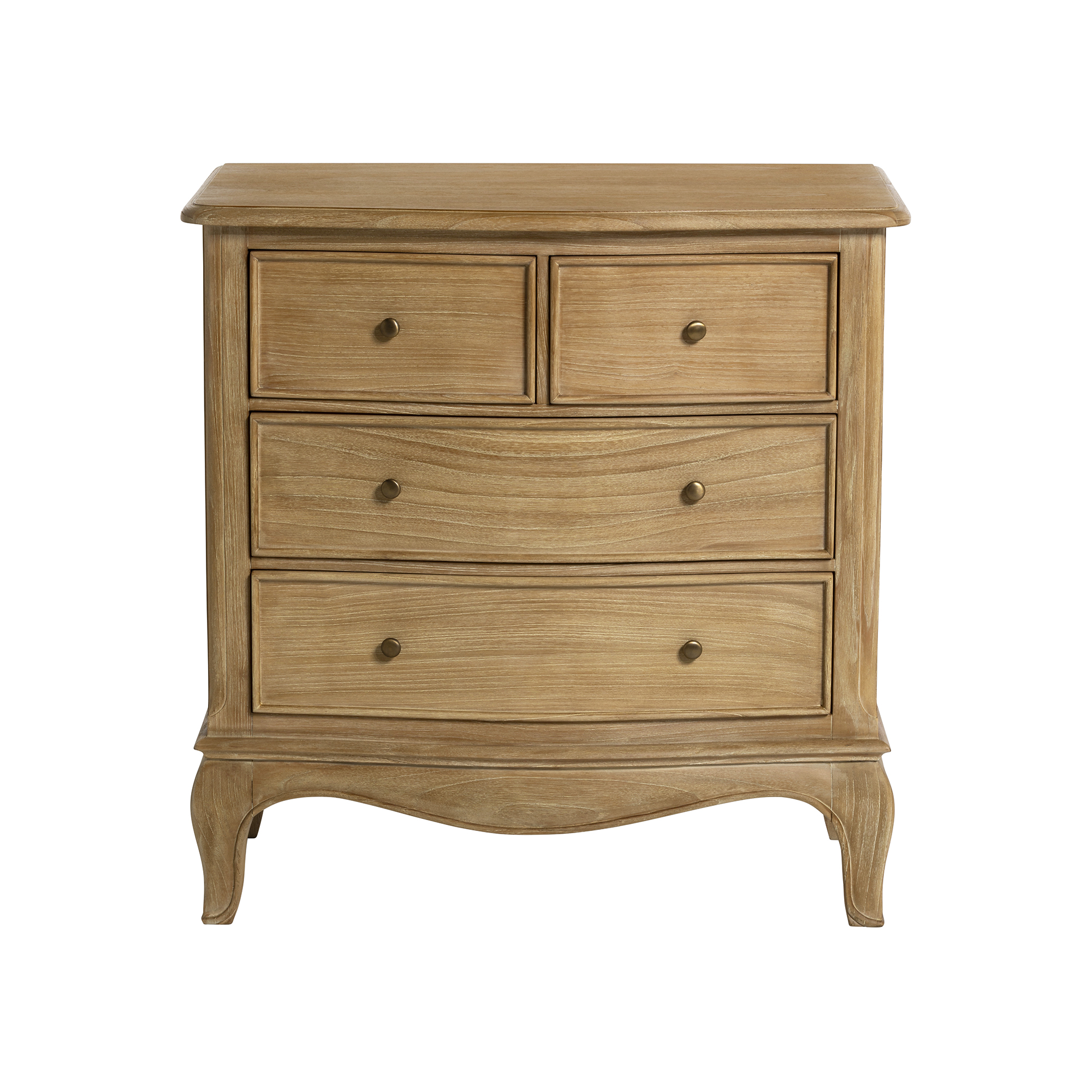 Cecile Light Wooden French Style 4 Drawer Chest, Mindi Wood