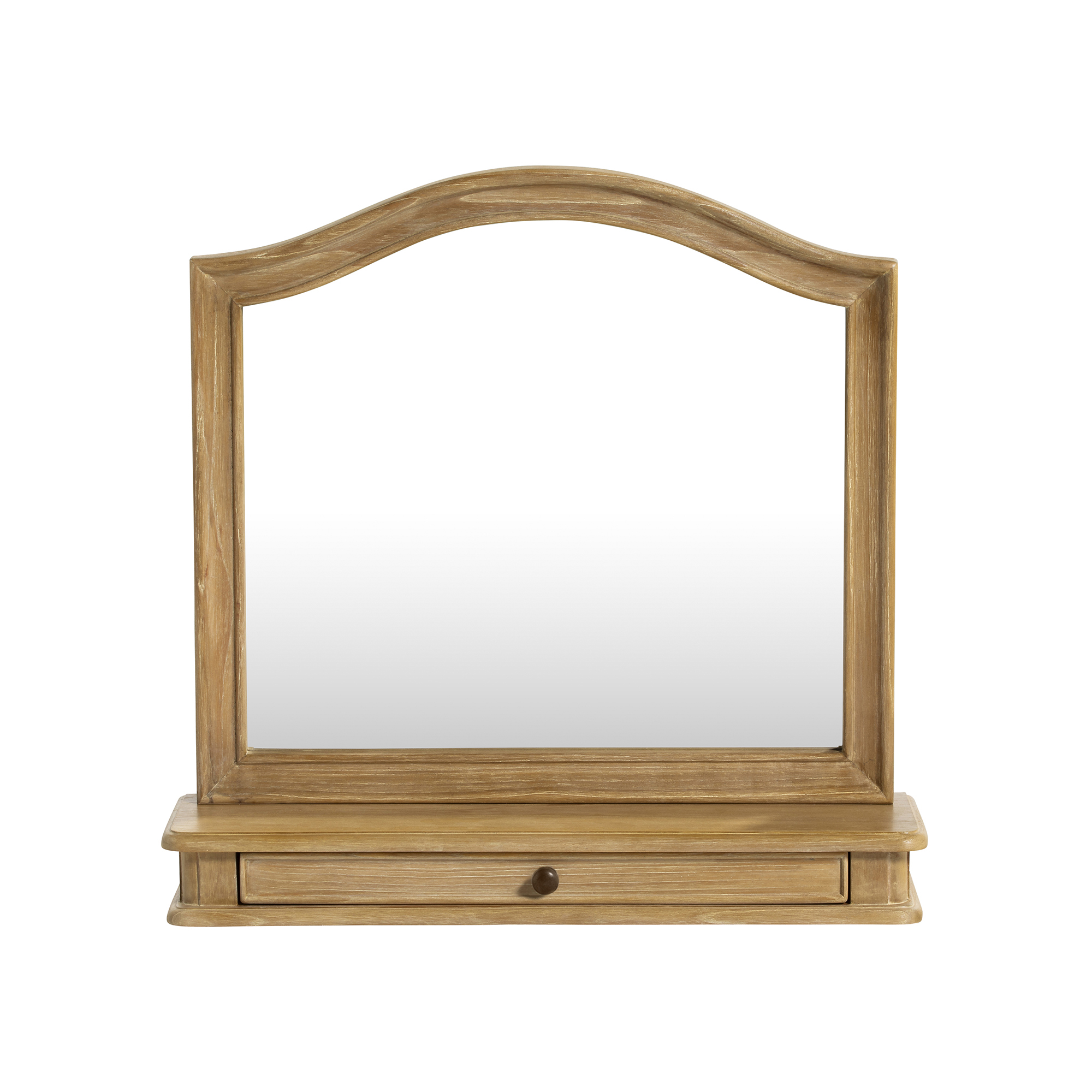 Cecile Light Wood French Style Gallery Mirror, Mindi Wood