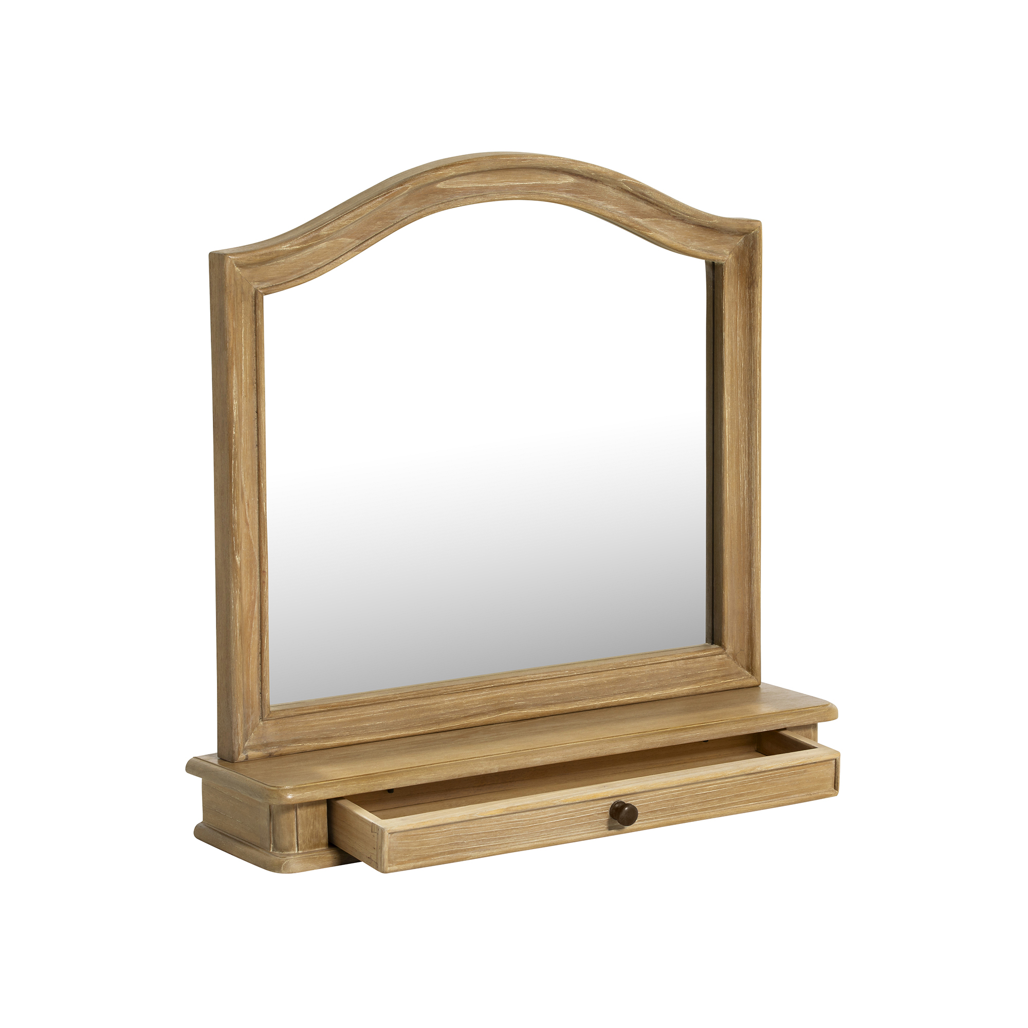 Cecile Light Wood French Style Gallery Mirror, Mindi Wood