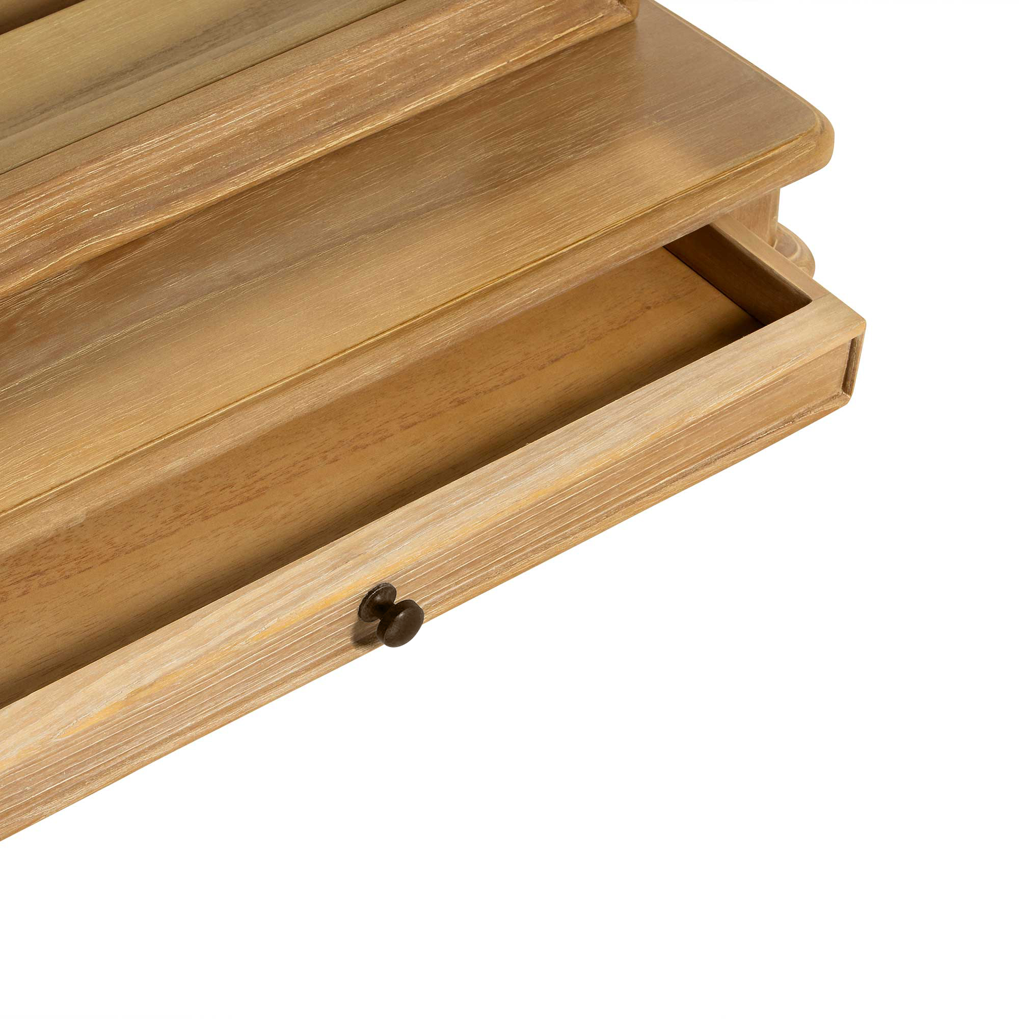 Cecile Light Wood French Style Gallery Mirror, Mindi Wood