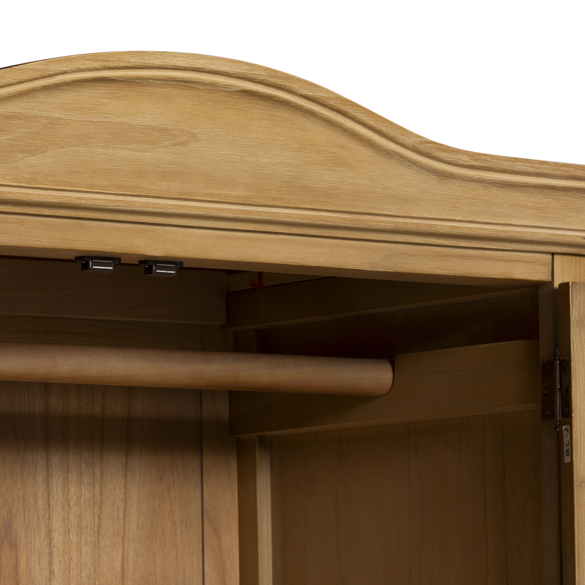 Cecile Light Wooden French Style Double Wardrobe with Drawers, Mindi Wood