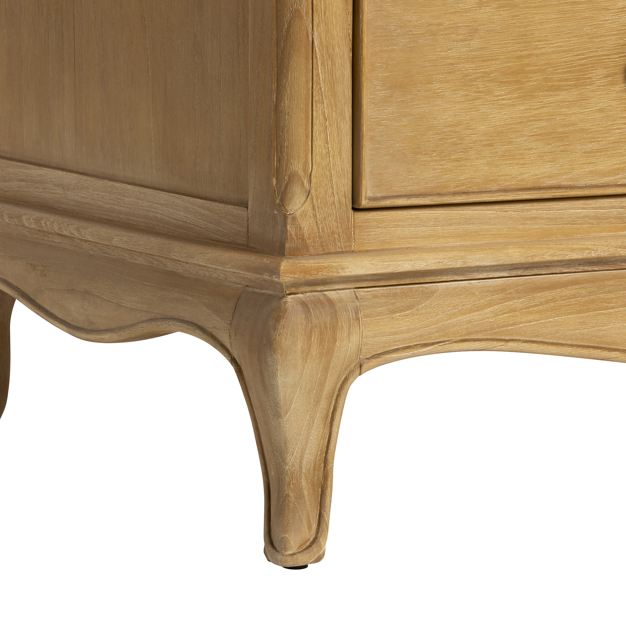 Cecile Light Wooden French Style Double Wardrobe with Drawers, Mindi Wood