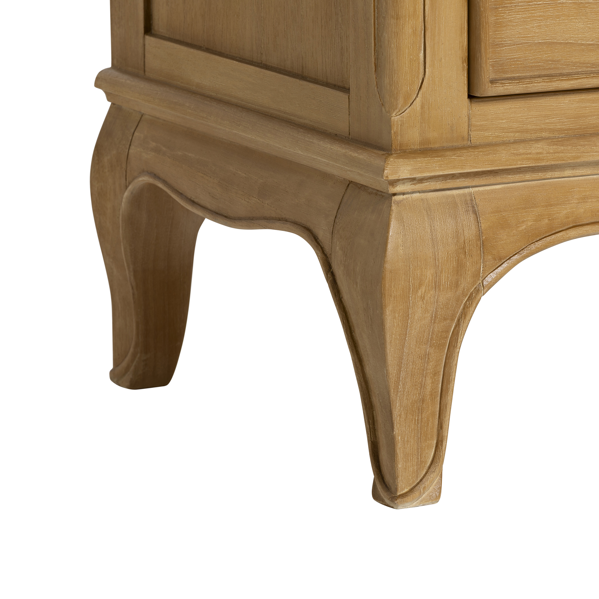 Cecile Light Wooden French Style 6 Drawer Chest, Mindi Wood