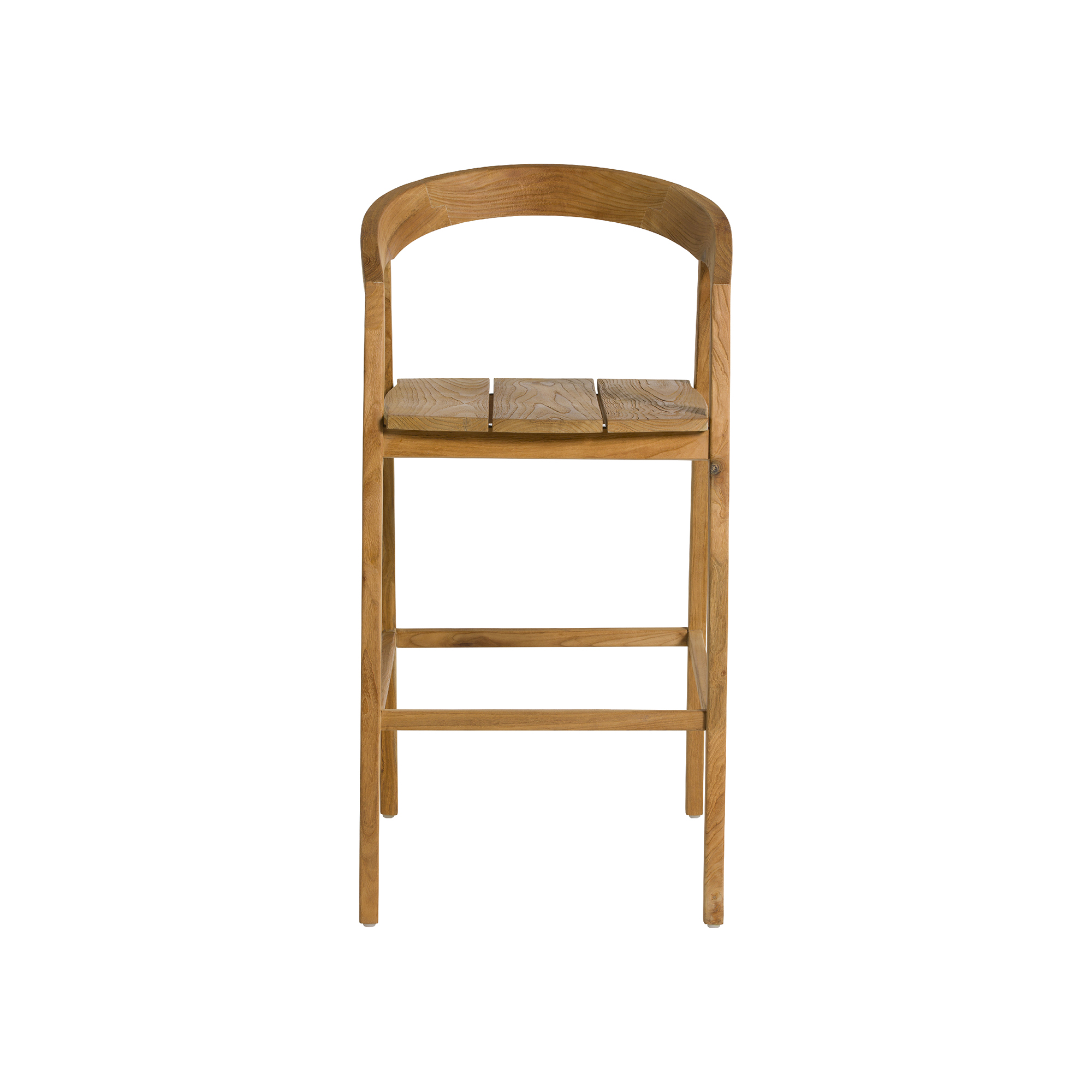 Grenada Brown Wood  Open Back Barstool With Arms