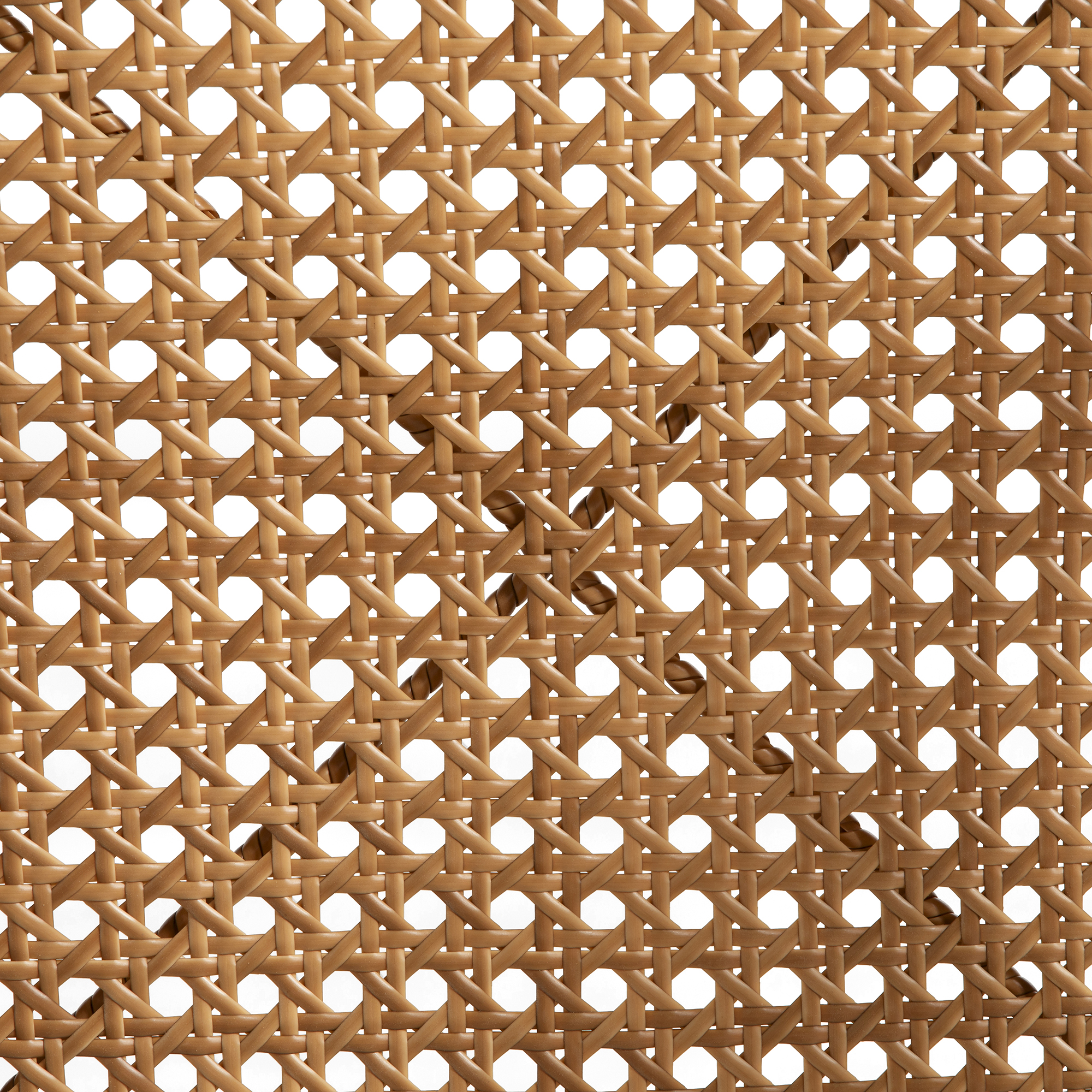 Grenada Light Brown Teak Wood Open Back Dining Chair With Arms, Synthetic Rattan Natural Sanded