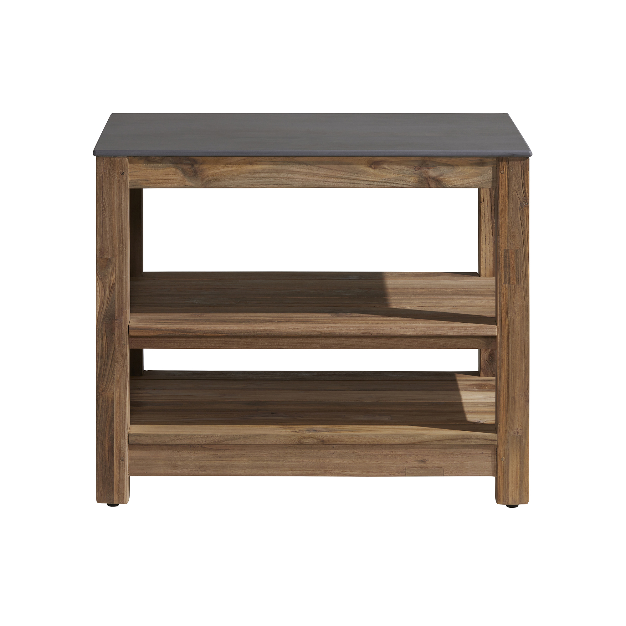 Grenada Teak Wood Bbq Garden Table, Natural Brushed