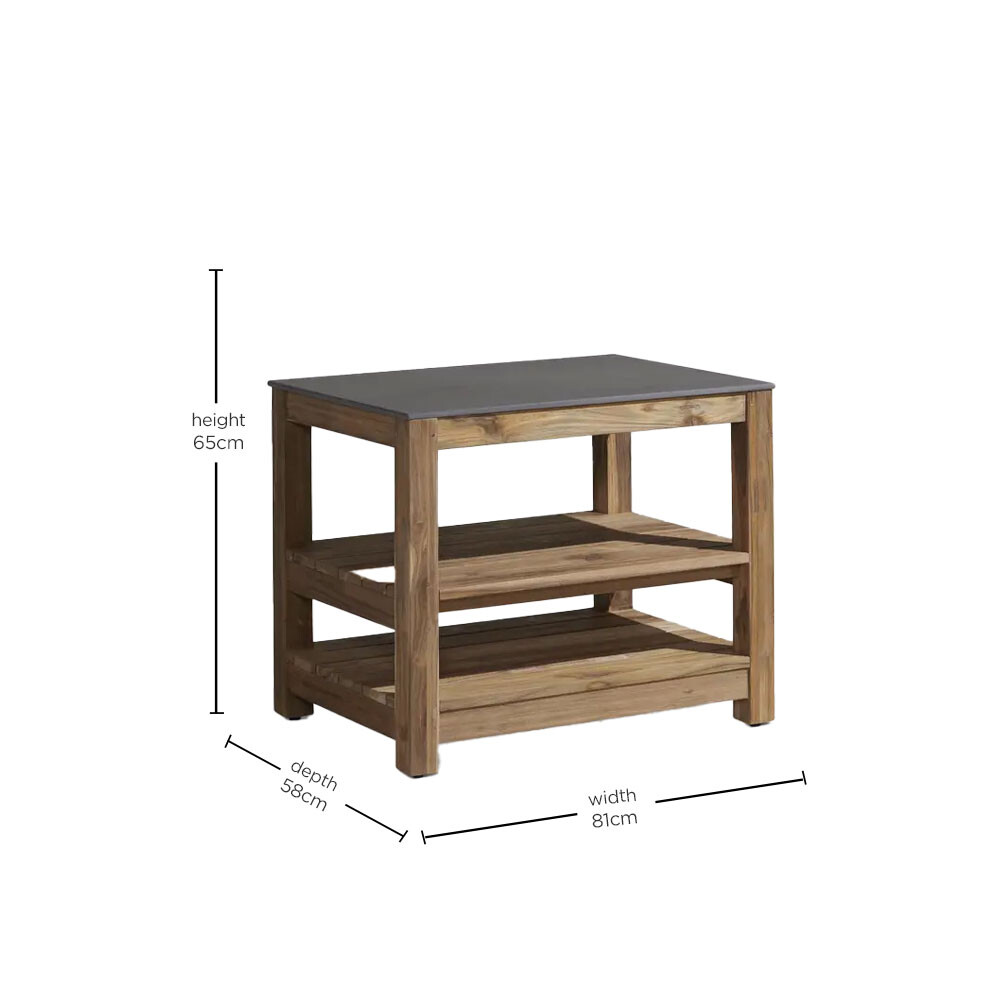 Grenada Teak Wood Bbq Garden Table, Natural Brushed