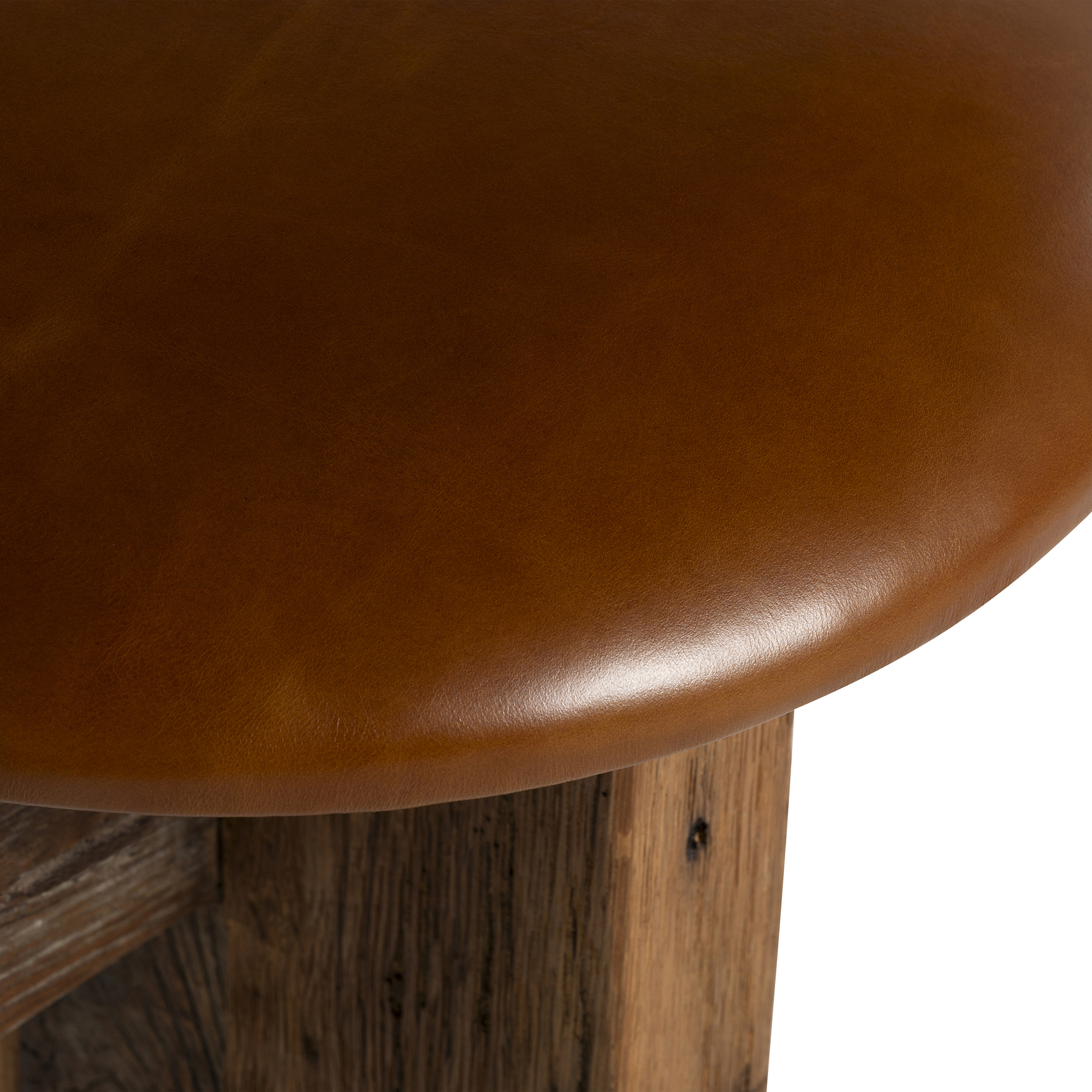 Wyre Long Bench - 100% Reclaimed Oak + Leather