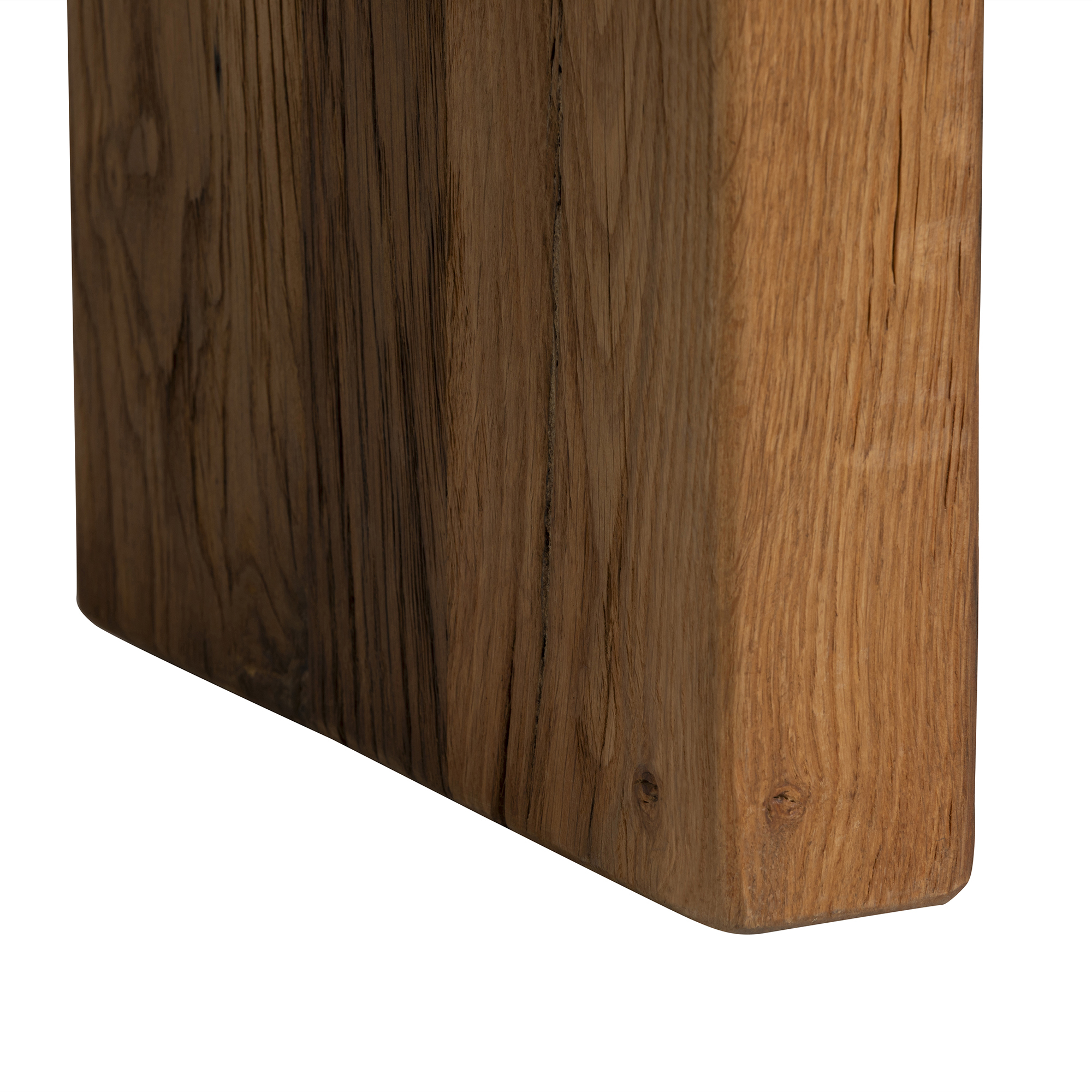 Wyre Long Bench - 100% Reclaimed Oak + Leather