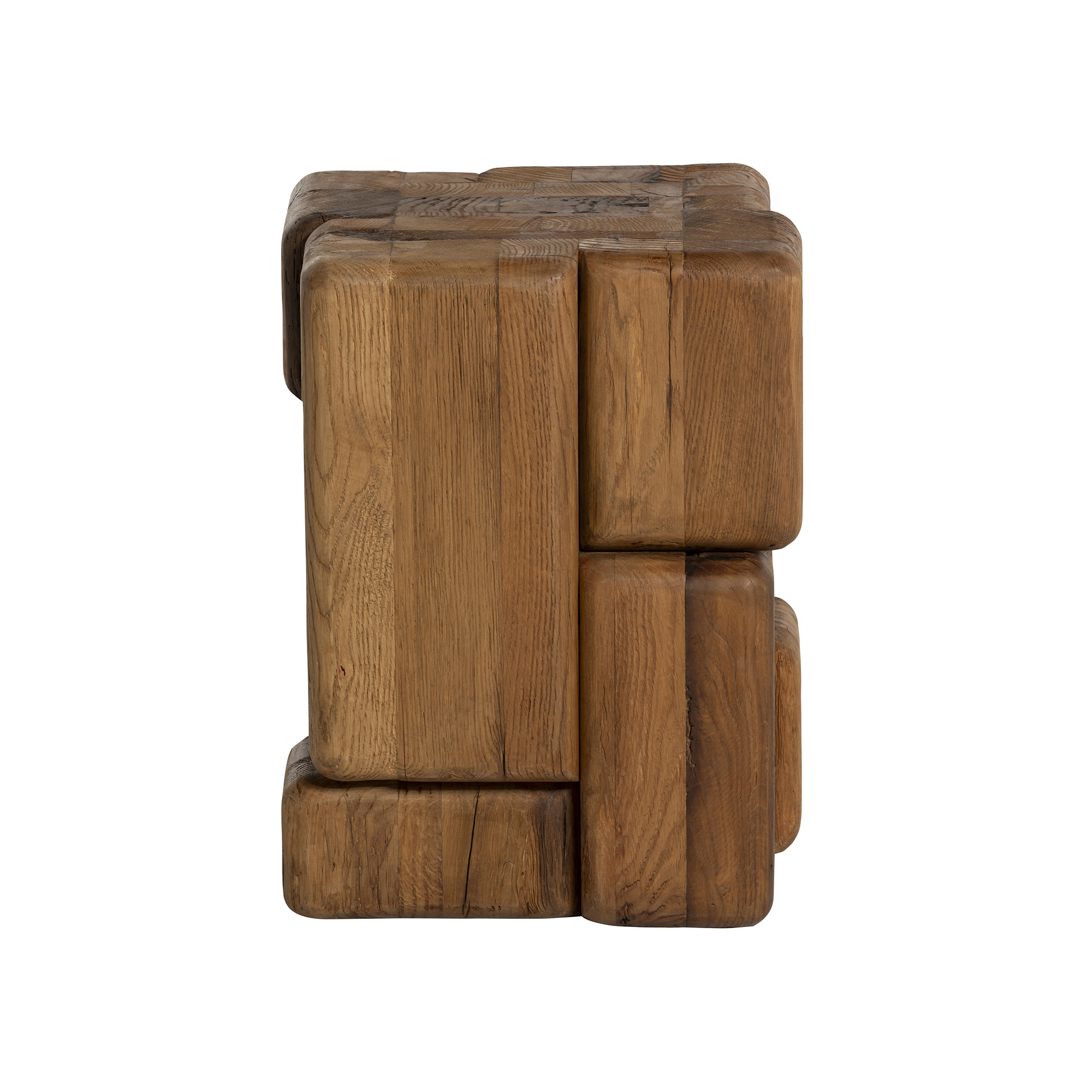 Brecon Square Stool - 100% Recycled Oak