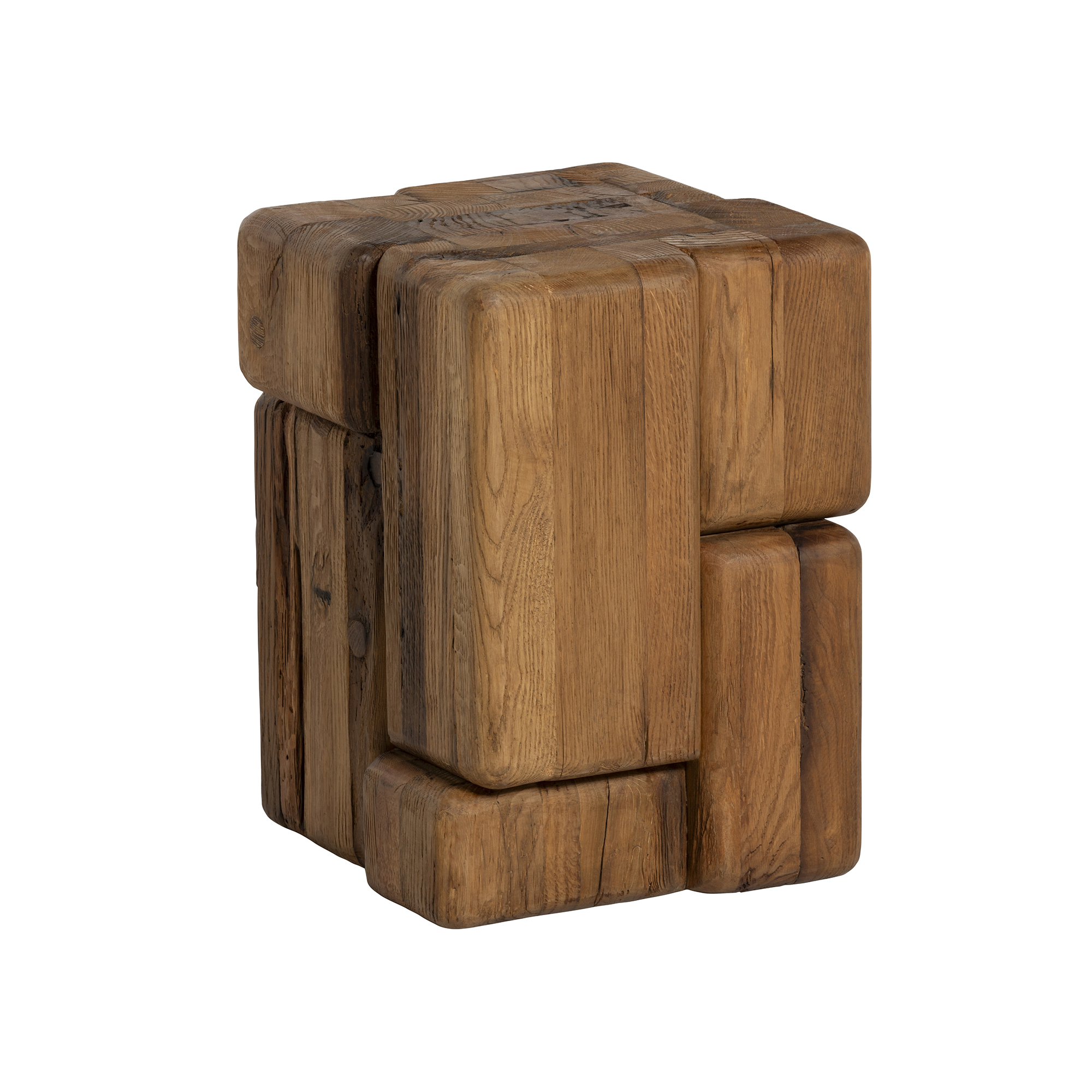 Brecon Square Stool - 100% Recycled Oak