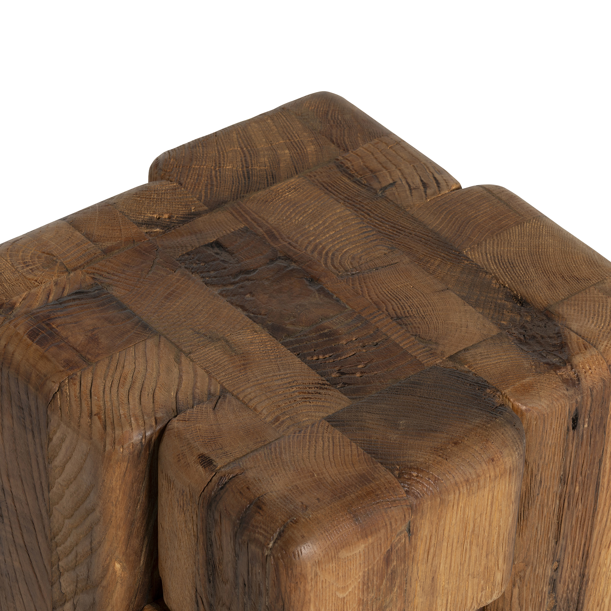 Brecon Square Stool - 100% Recycled Oak