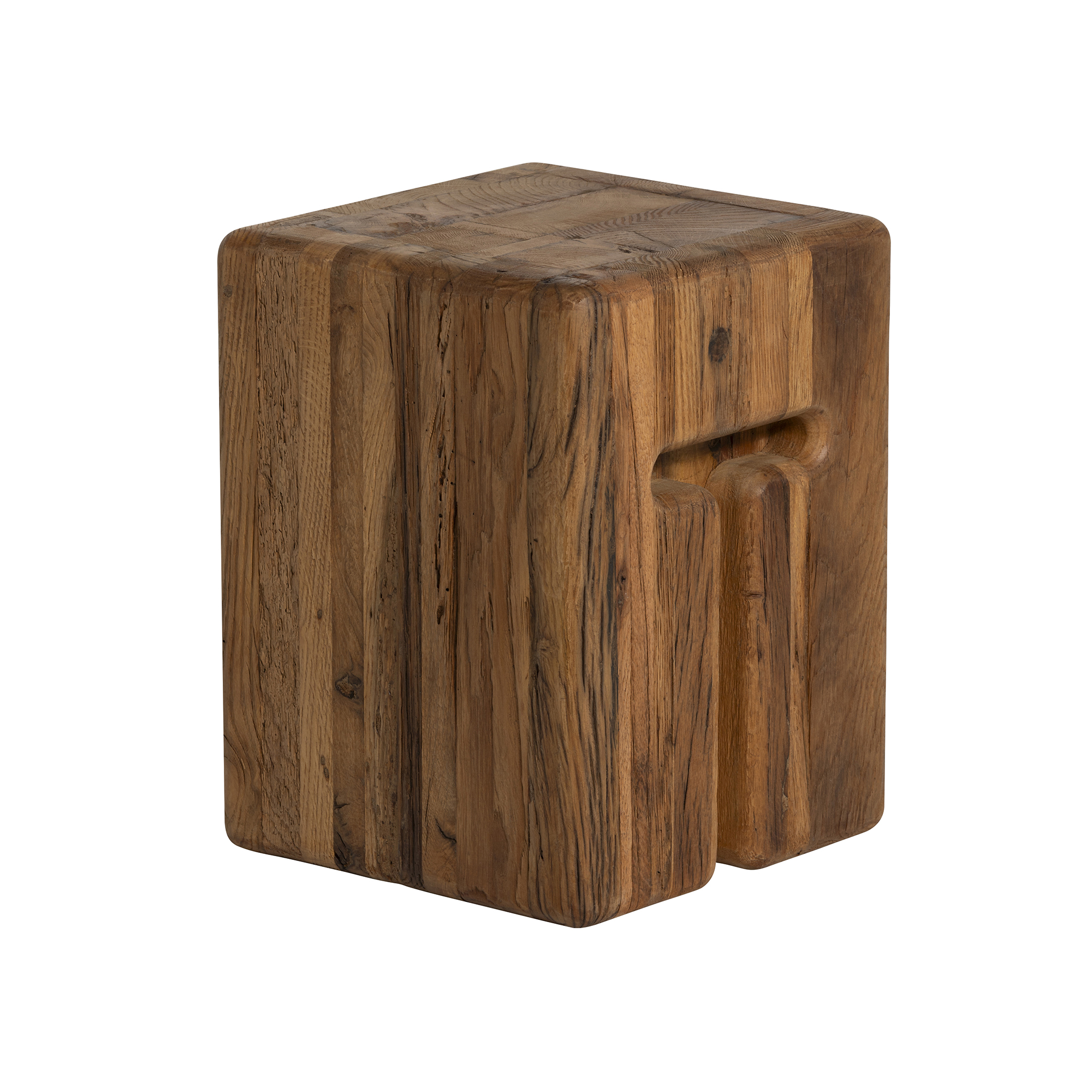 Knole Square Stool - 100% Recycled Oak