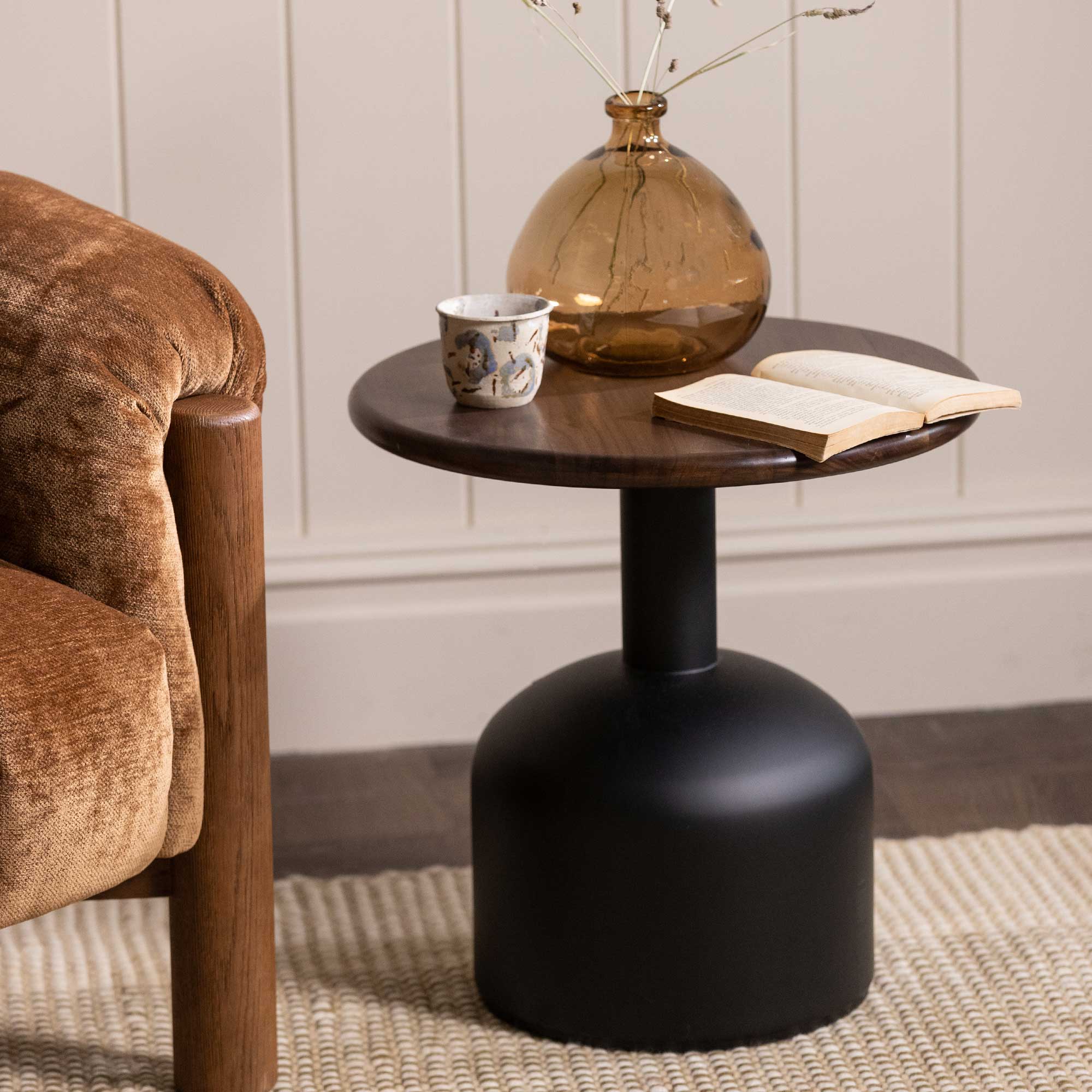 Thorne Side Table - Walnut + Iron