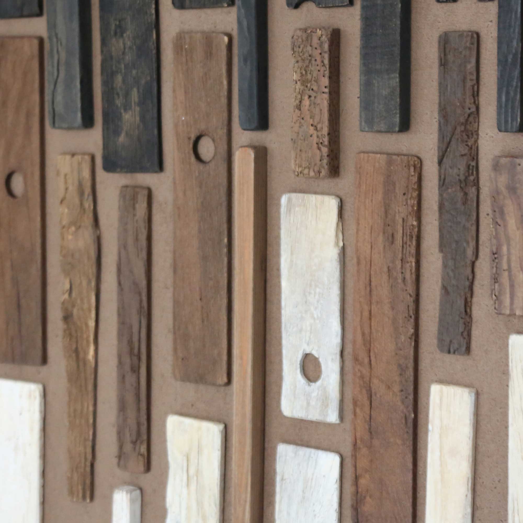 Mocha Abstract Wall Art (A) 82x4x122cm - Recycled Pine