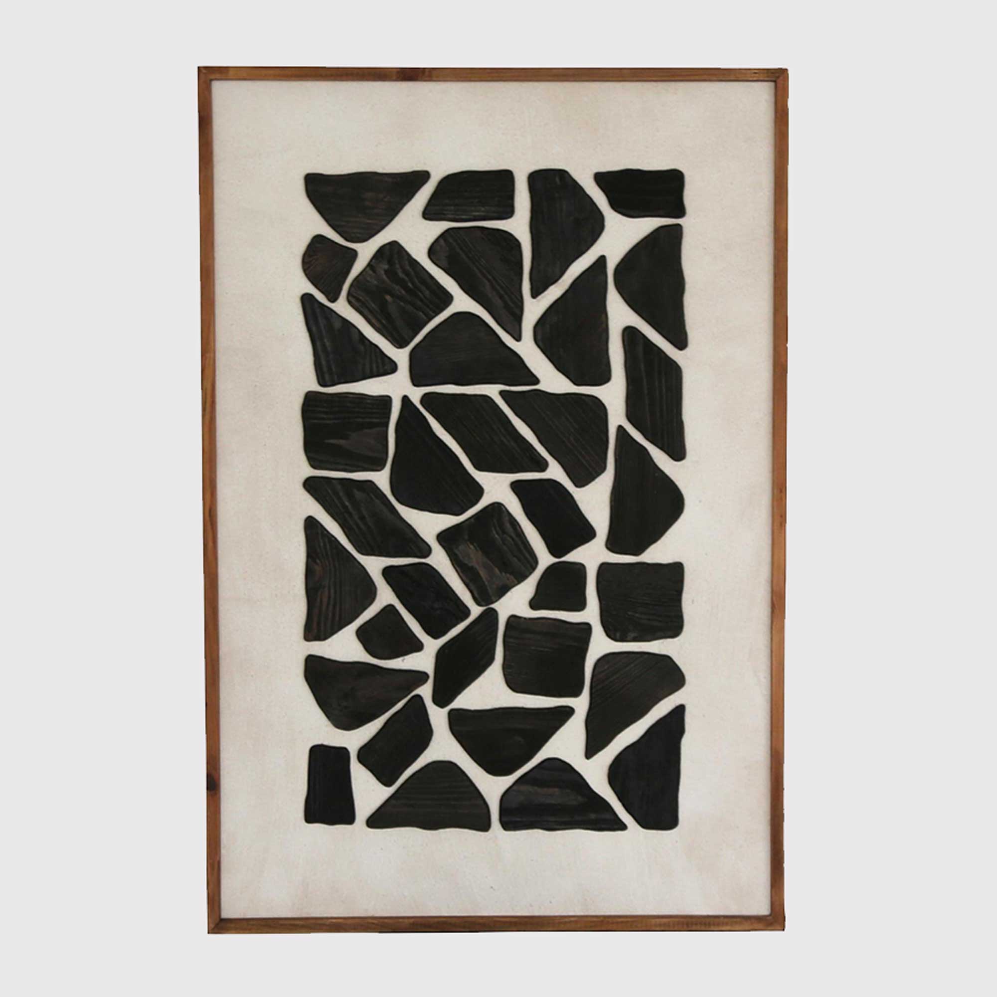 Black Mosaic Wall Art (B) 82x4x122cm - Recycled Pine