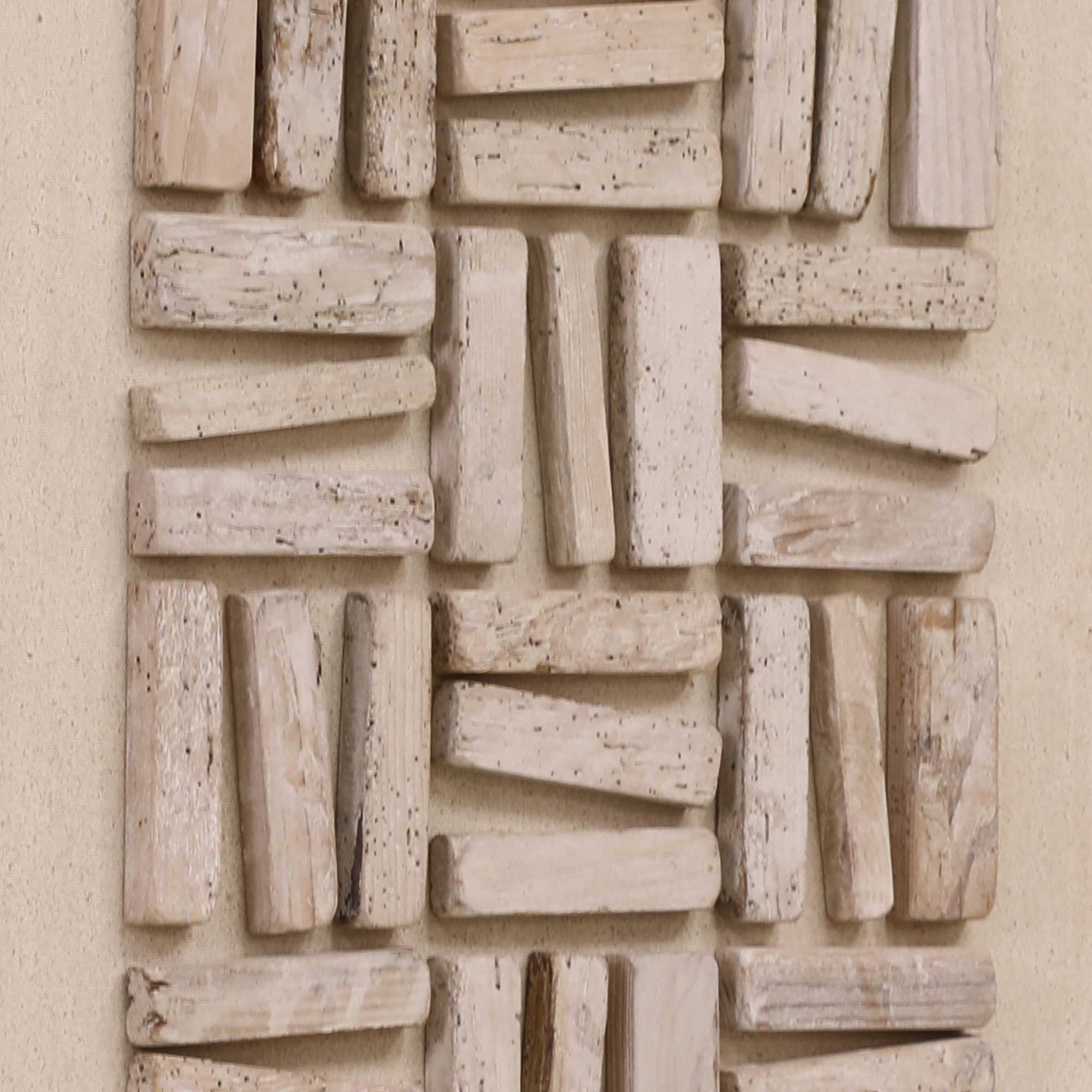 Natural Grid Wall Art (G) 62x4x82cm - Recycled Pine