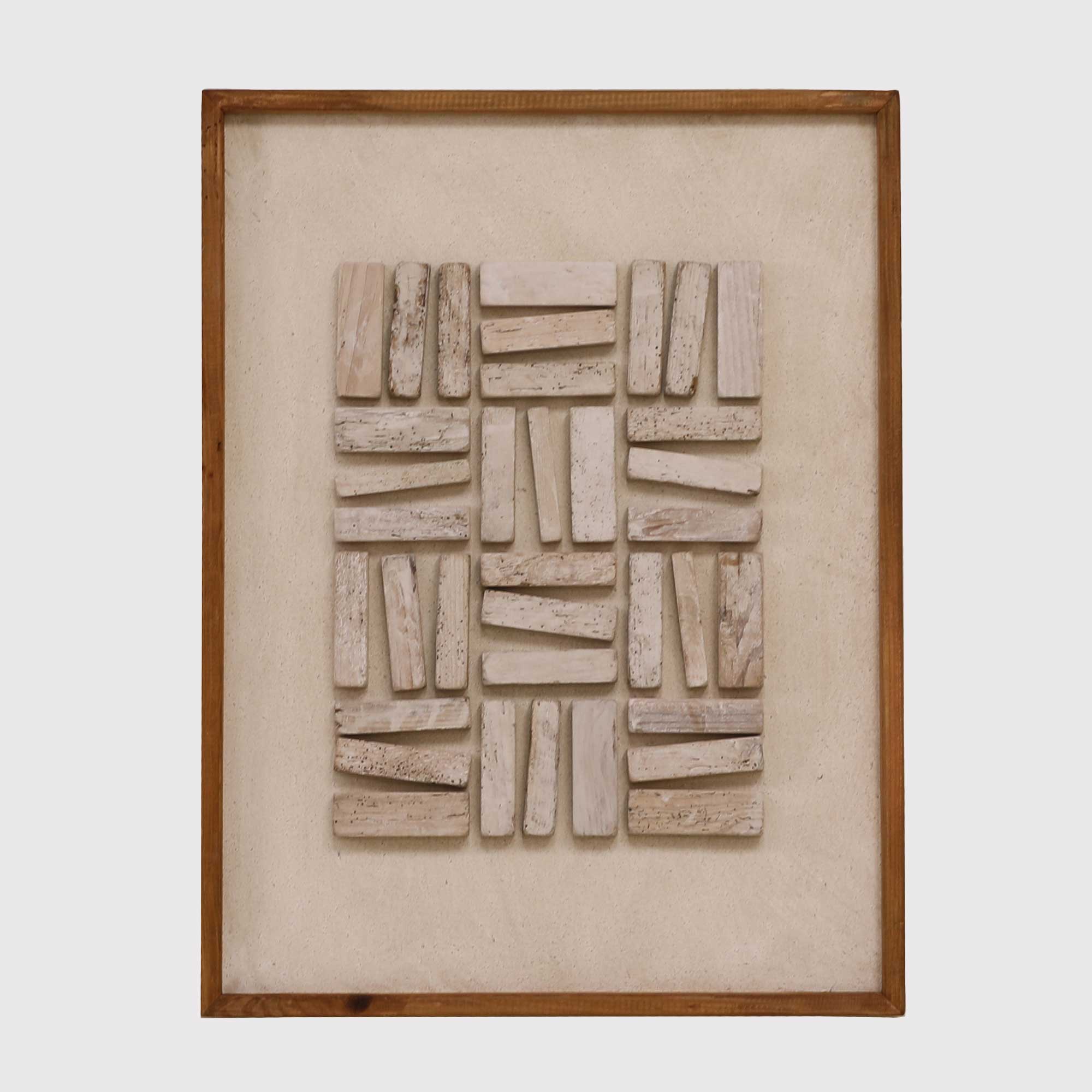 Natural Grid Wall Art (G) 62x4x82cm - Recycled Pine