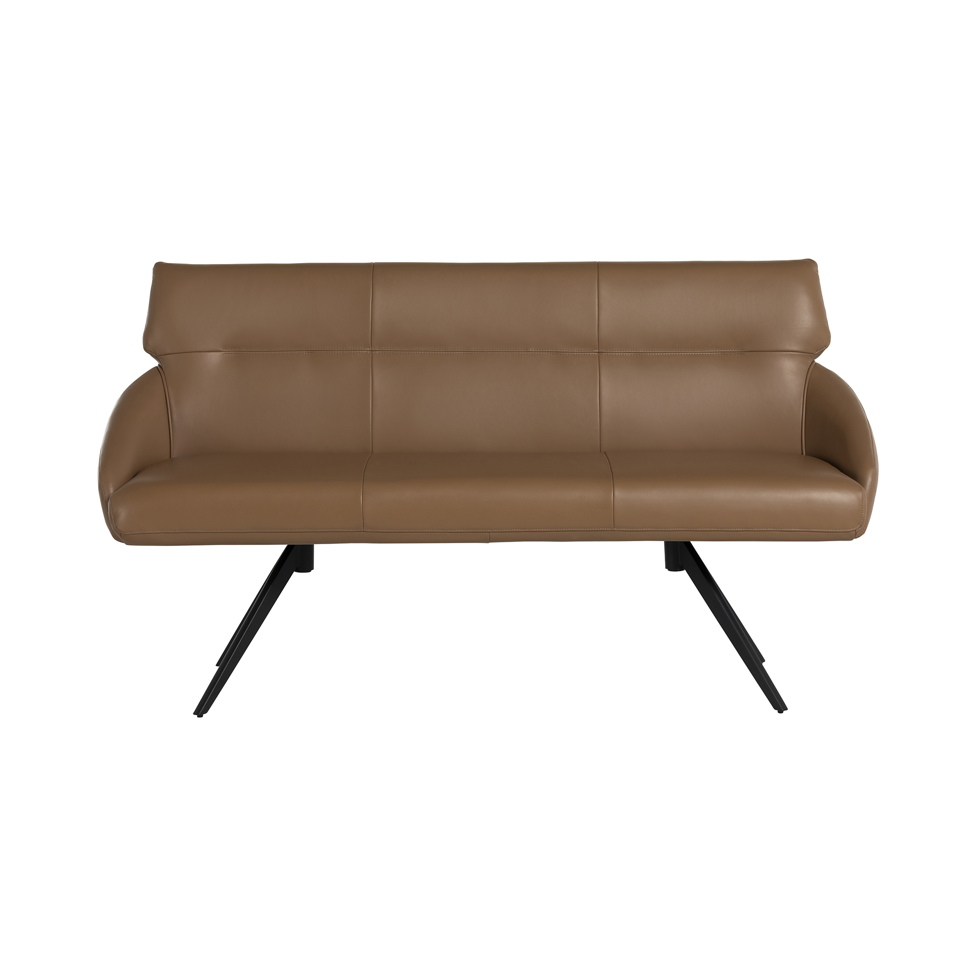 Allier Brown Leather Dining Bench